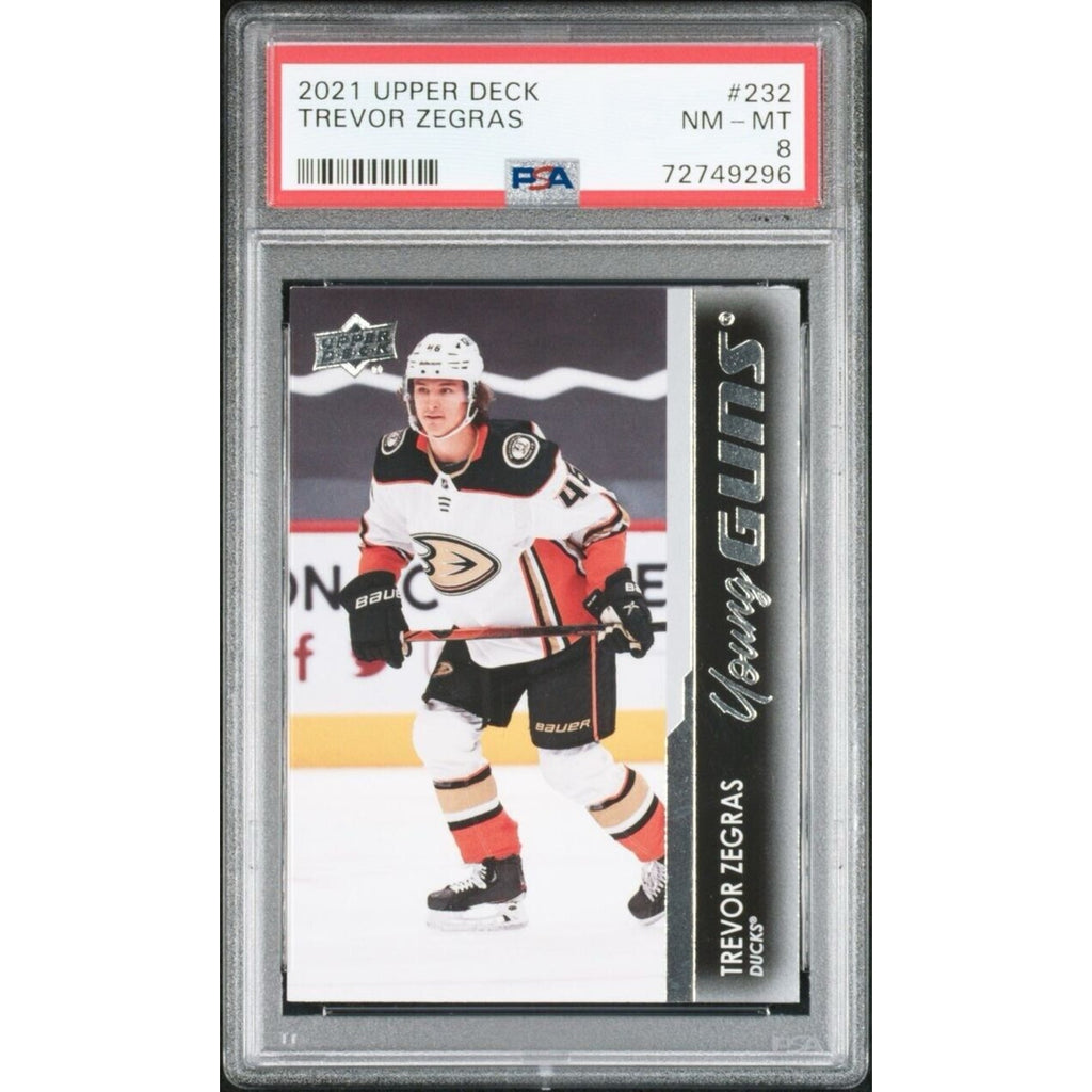 Trevor Zegras 2021 Upper Deck Young Guns #232 Rookie RC PSA Anaheim Ducks