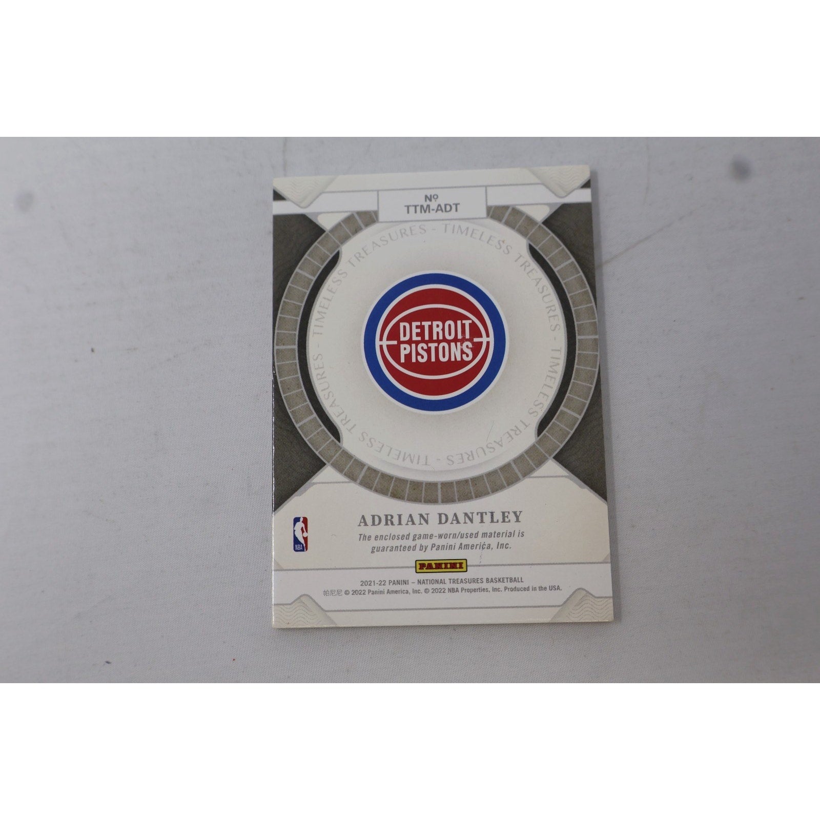 Adrian Dantley 2022 National Treasures Timeless Treasures Patch On Card Auto /99