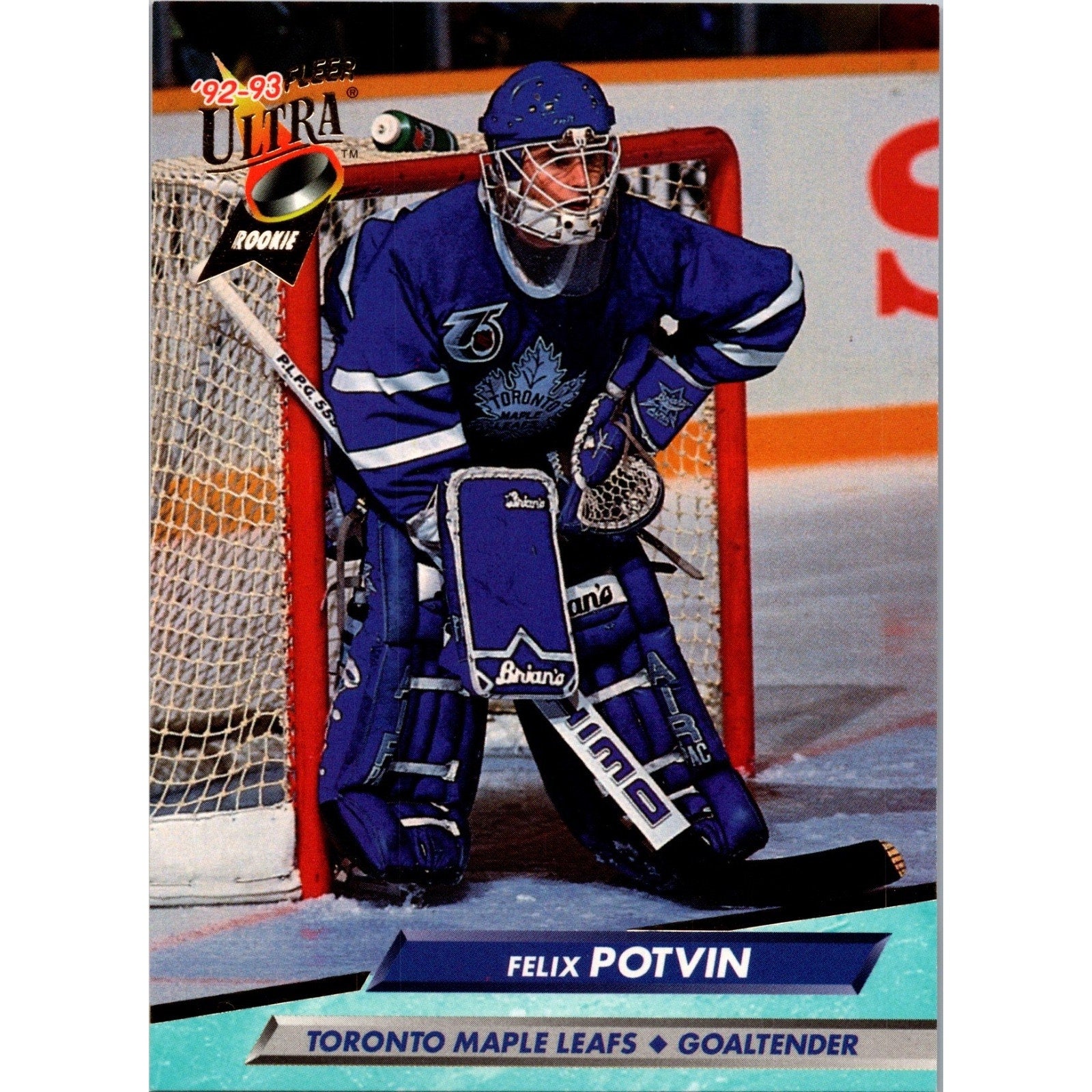 Felix Potvin 1992-93 Fleer Ultra Rookie Card RC #213 Toronto Maple Leafs