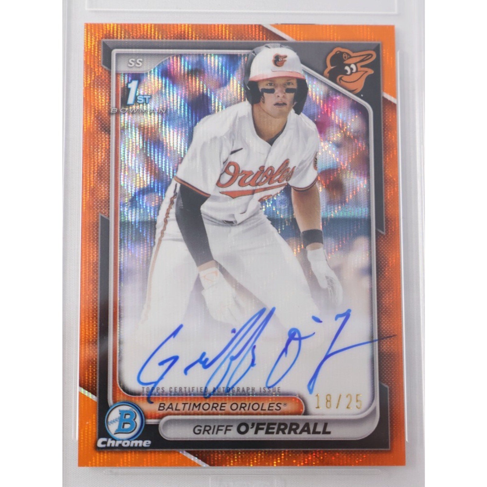 Griff O'Ferrall 2024 Bowman Chrome Draft Orange Wave Refractor Auto #CPA-GO Mint