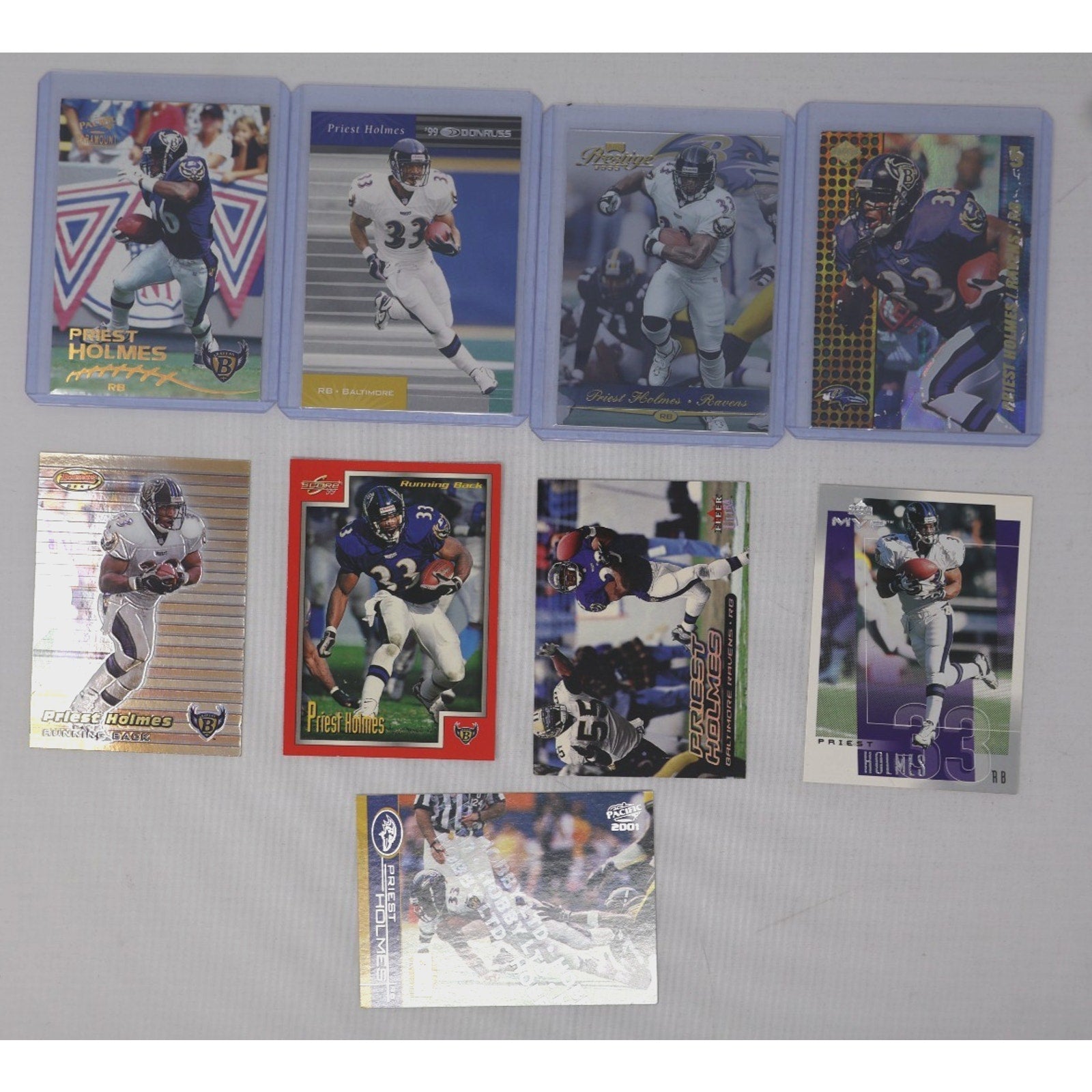 Lot Of 9 Priest Holmes Baltimore Ravens Inserts... NM