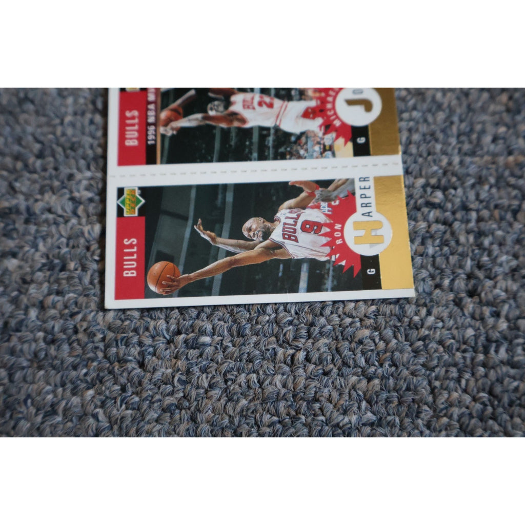 1997 Upper Deck Triple Gold #B1 Michael Jordan, Steve Kerr, Ron Harper Bulls NM