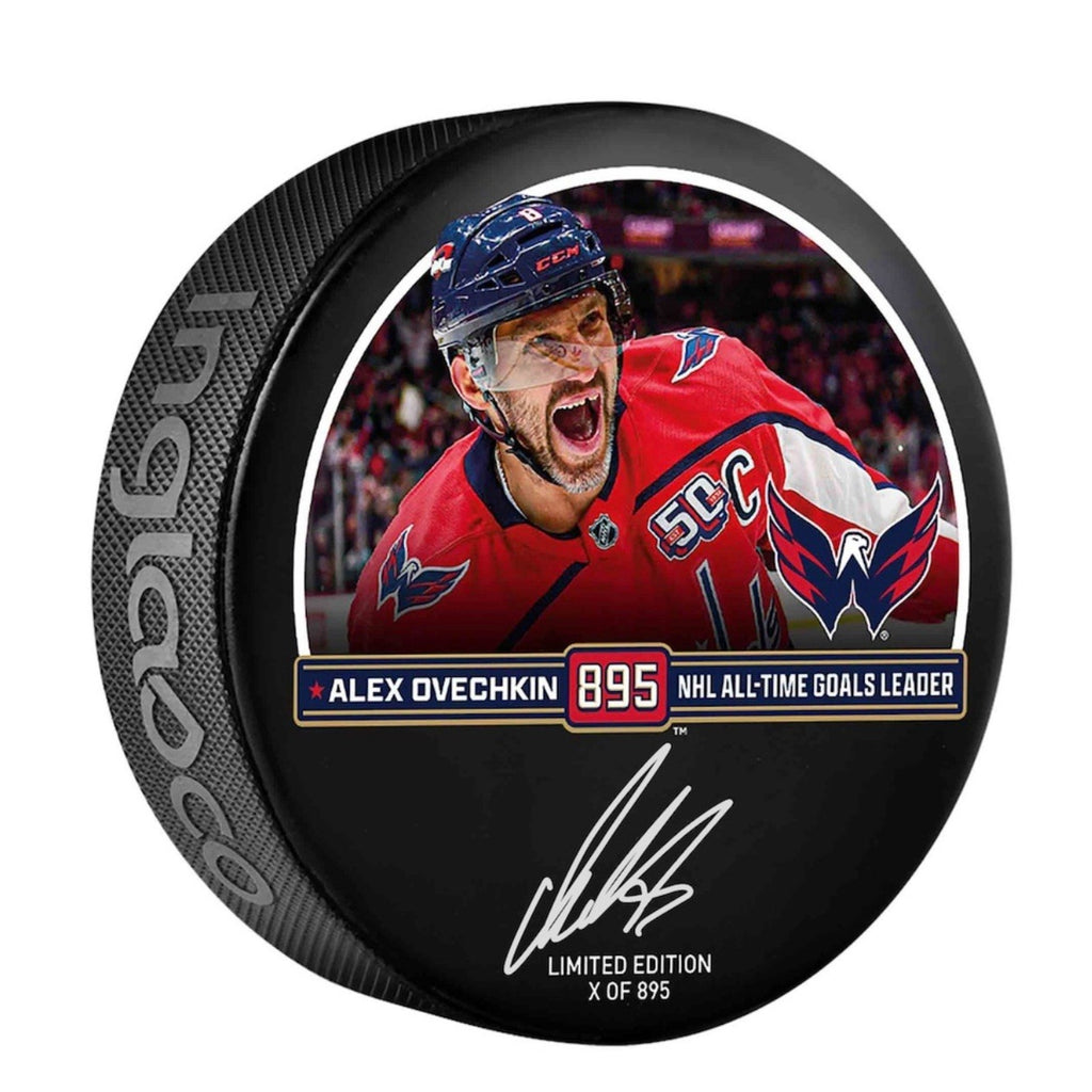 Alex Ovechkin Autographed Puck Fanatics 895 Capitals Limited Edition Auto Ovi