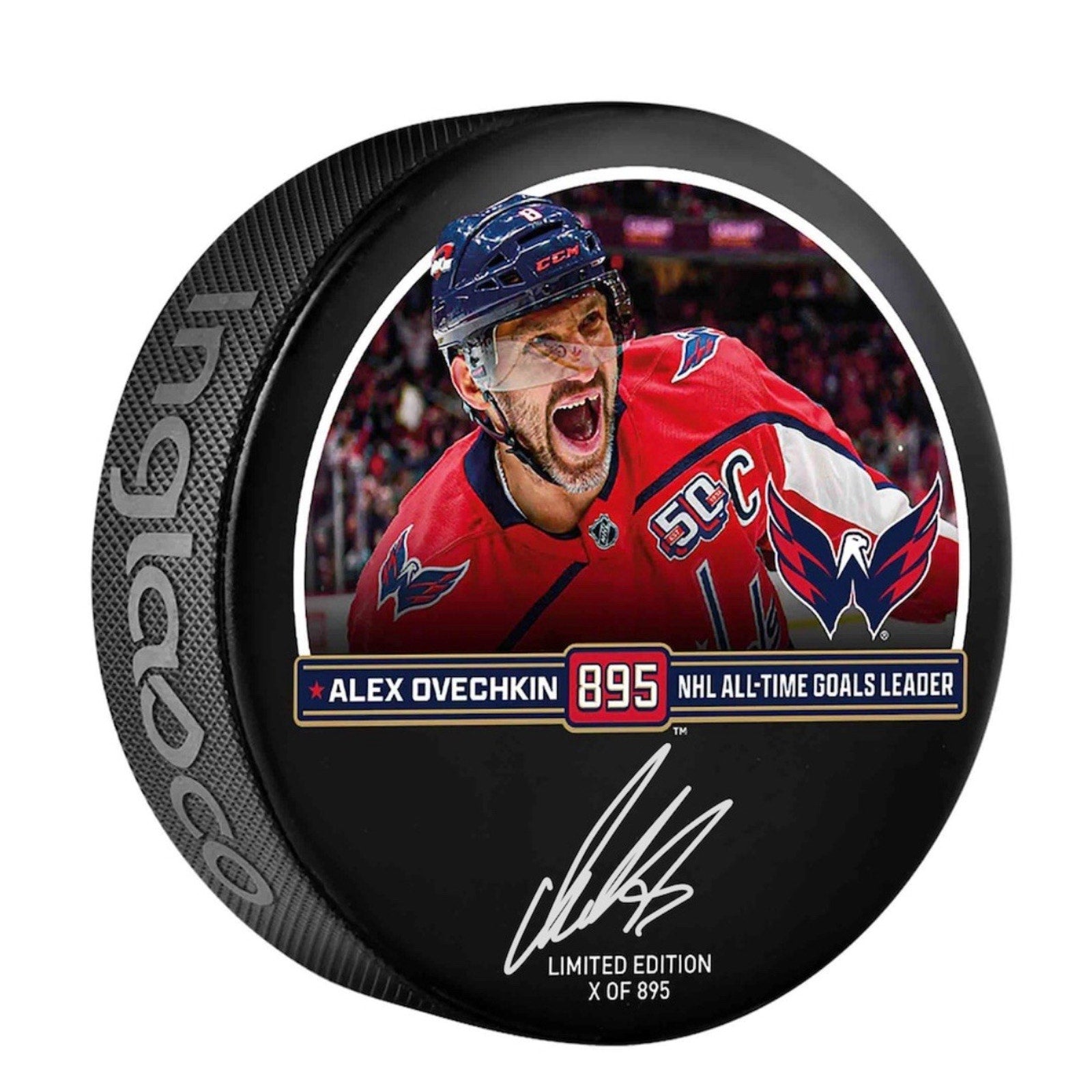 Alex Ovechkin Autographed Puck Fanatics 895 Capitals Limited Edition Auto Ovi