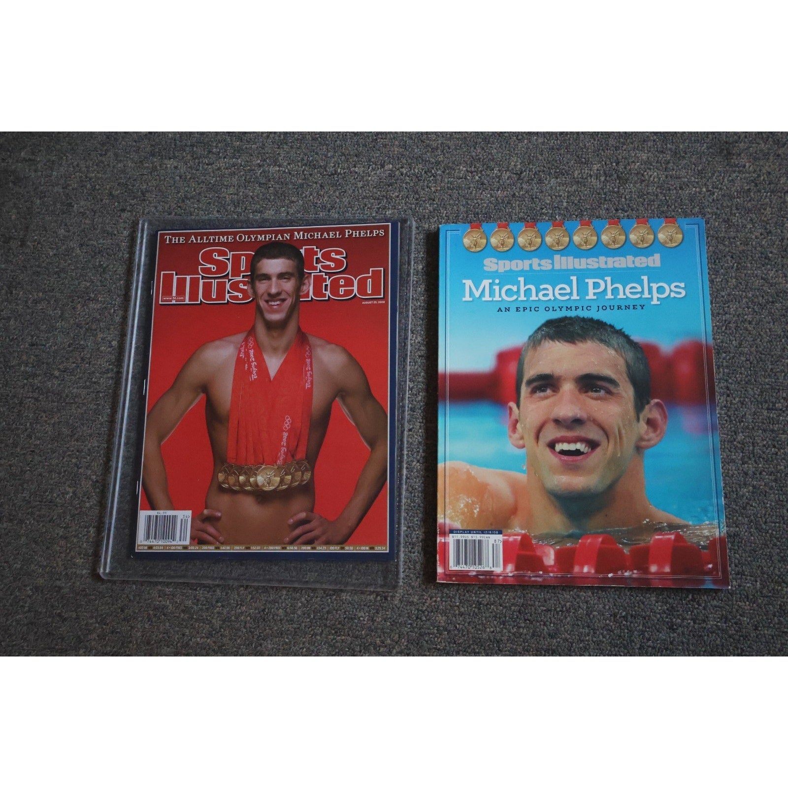 Lot Of 2 Michael Phelps 2008 Sports Illustraded Magazine Commemorative Editions