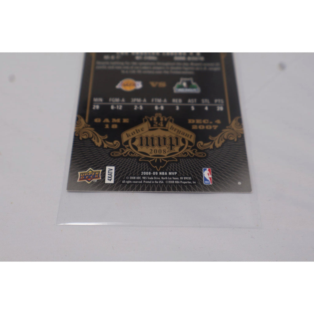 Kobe Bryant 2008-09 Upper Deck MVP 2008 Black Border Game 18 #KB-18 Mint