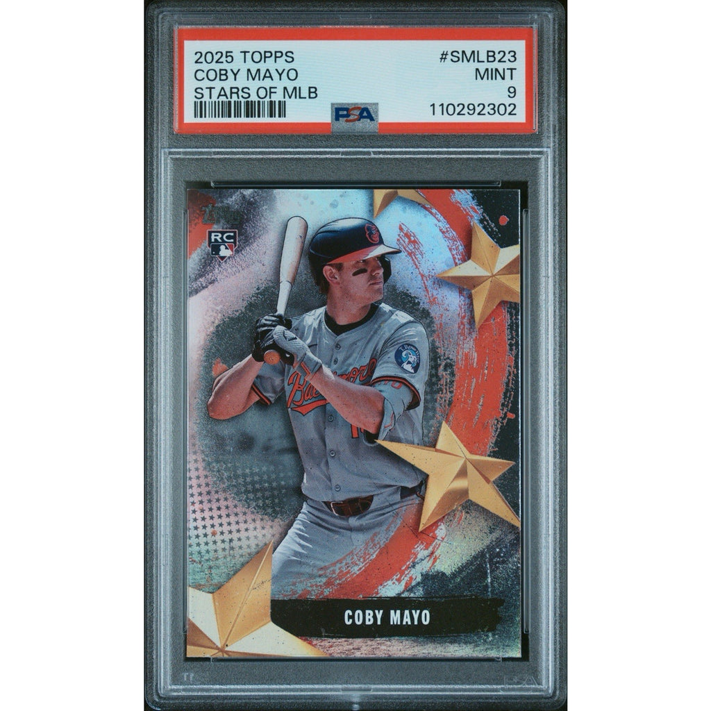 2025 TOPPS STARS OF MLB #SMLB23 COBY MAYO PSA 9 Mint Orioles Rookie RC Prospect