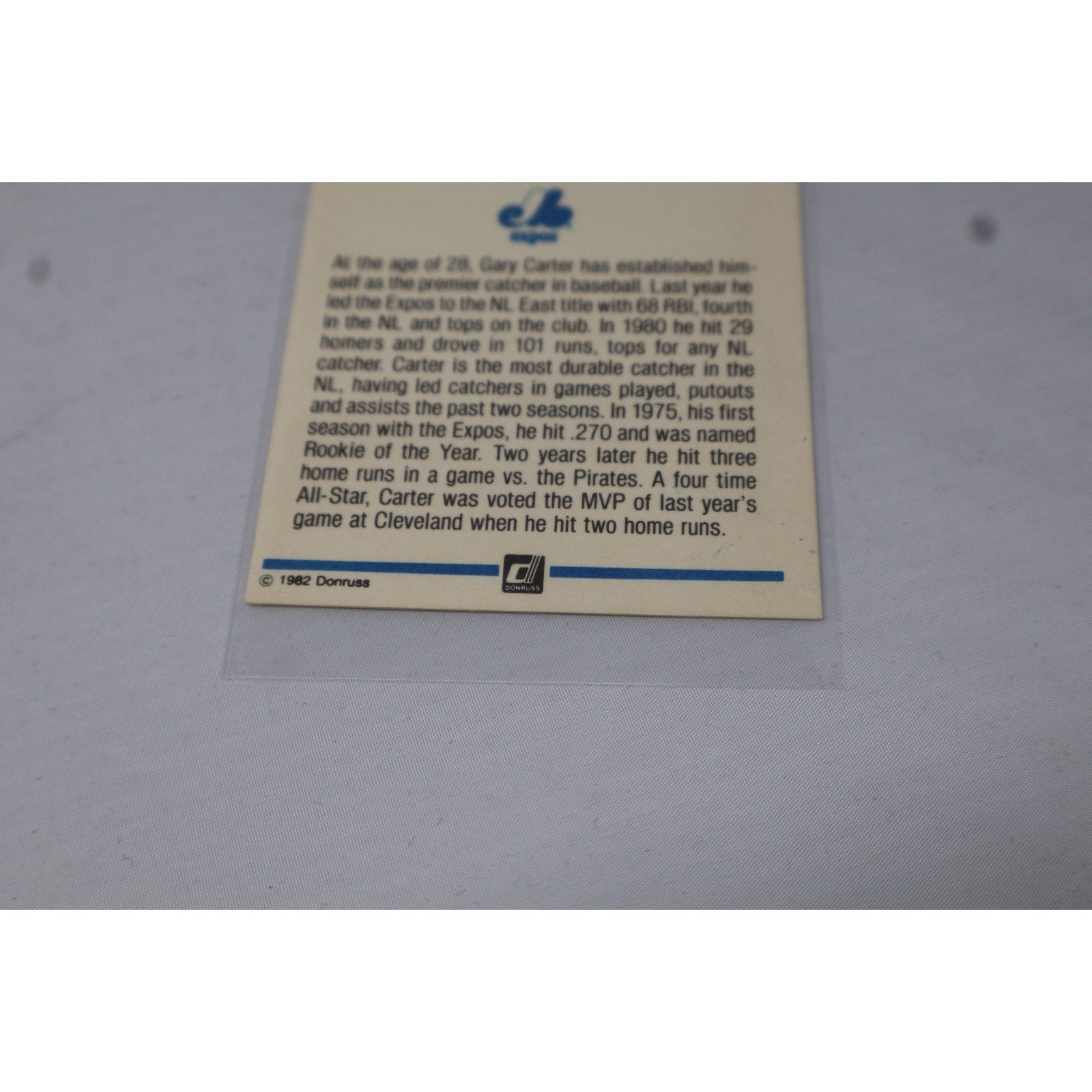 Gary Carter Auto 1982 Donruss Diamond Kings On Card (Not a sticker) Autograph MT