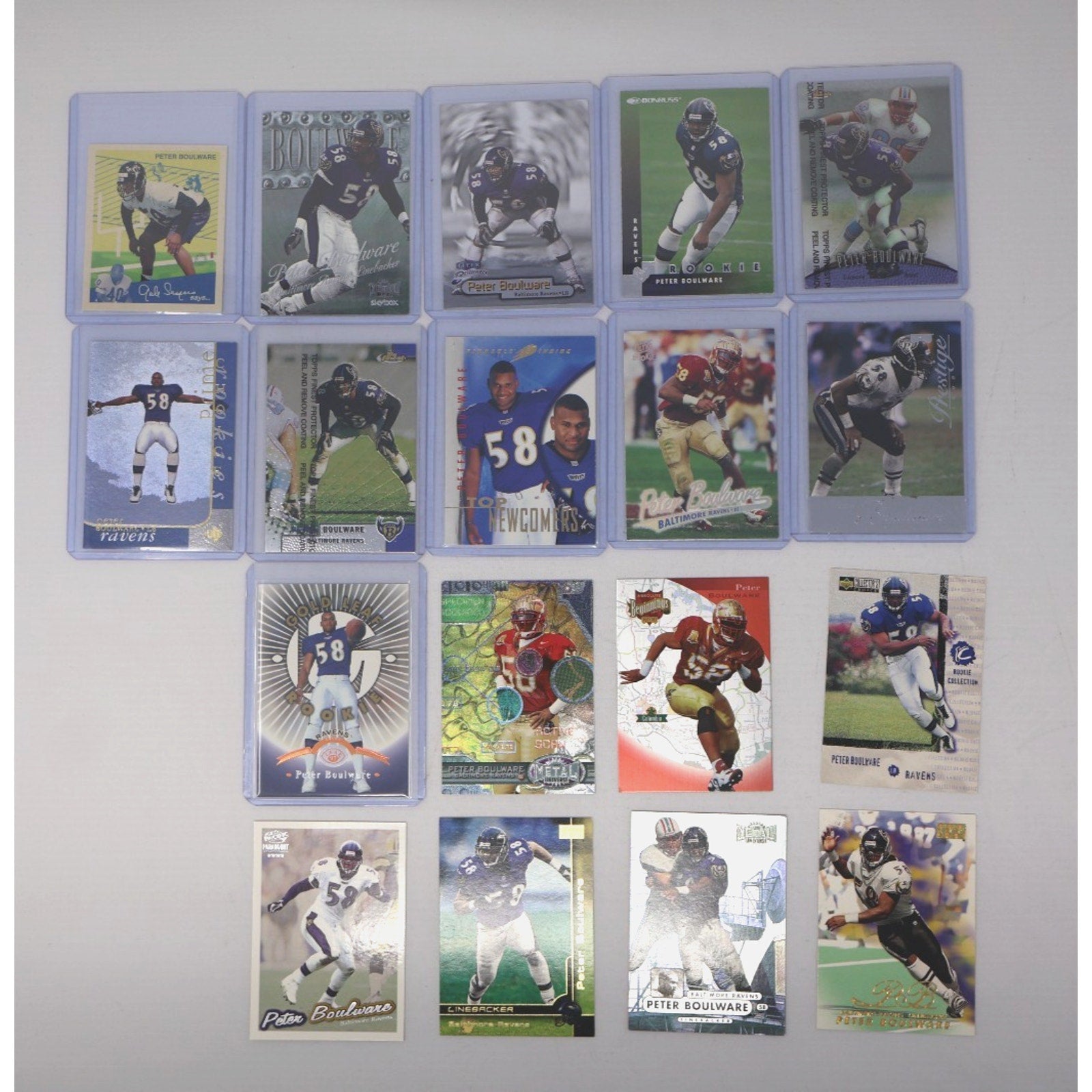 Lot Of 18 Peter Boulware Baltimore Ravens Rookies Inserts... NM