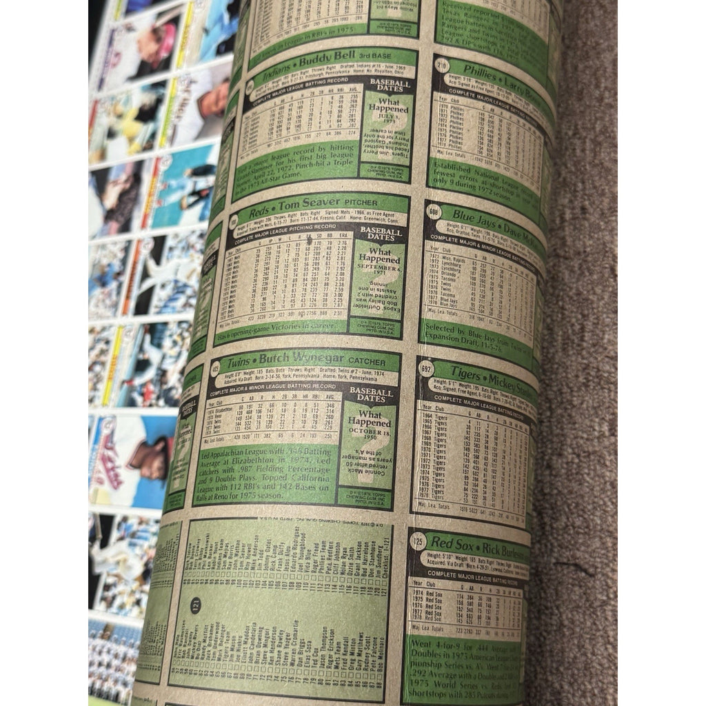 1979 Topps Baseball Card Full Sheet Uncut 144 Cards 12 Rows Roll Vintage