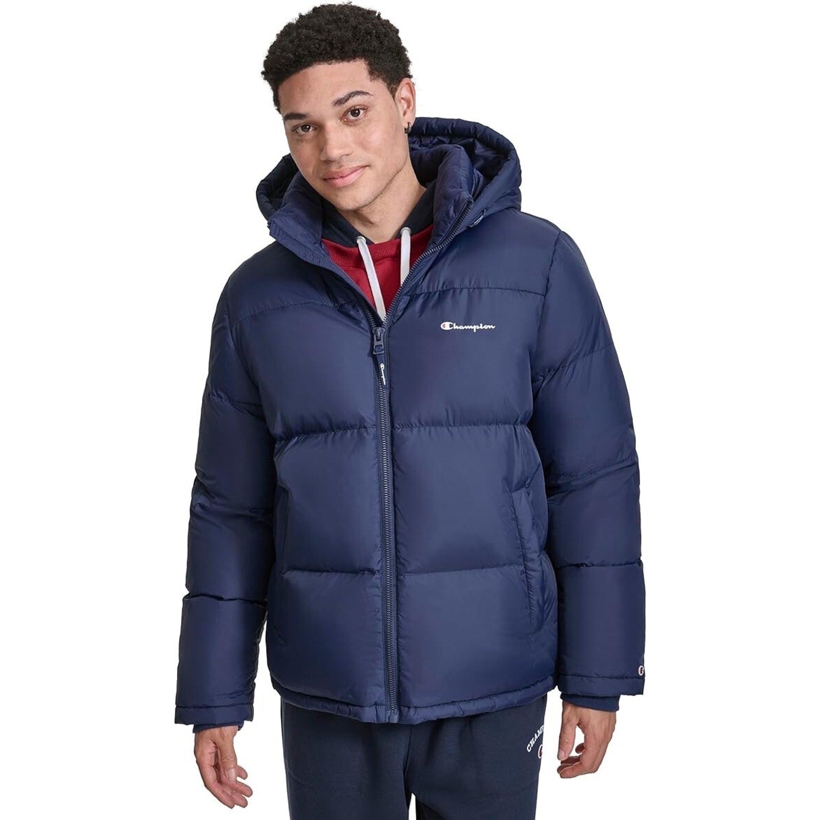 Champion Men's Heavy Weight Puffer with Adjustable Hood Peacoat Winter Coat