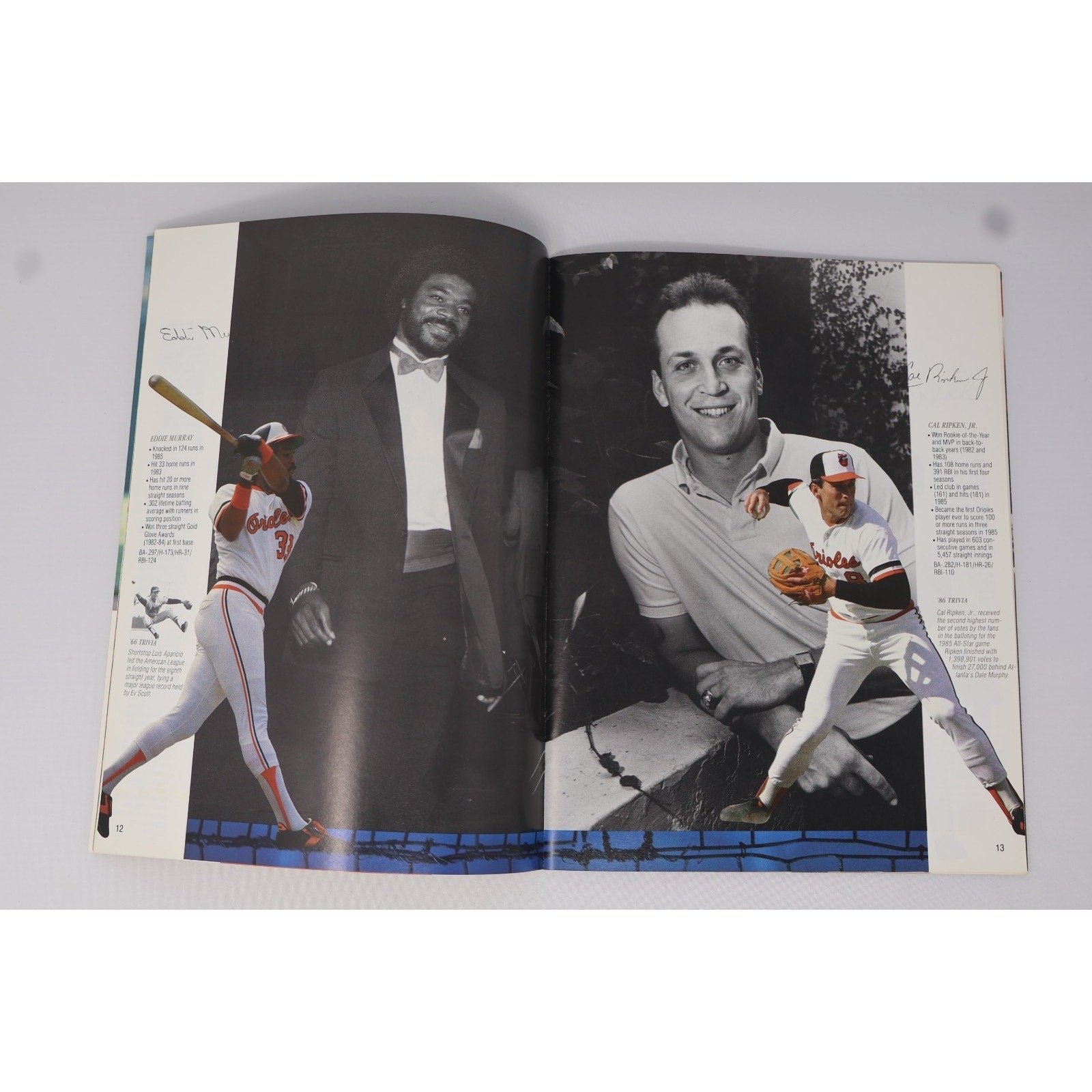 Baltimore Orioles 1986 Season Yearbook Cal Ripken Jr Eddie Murray