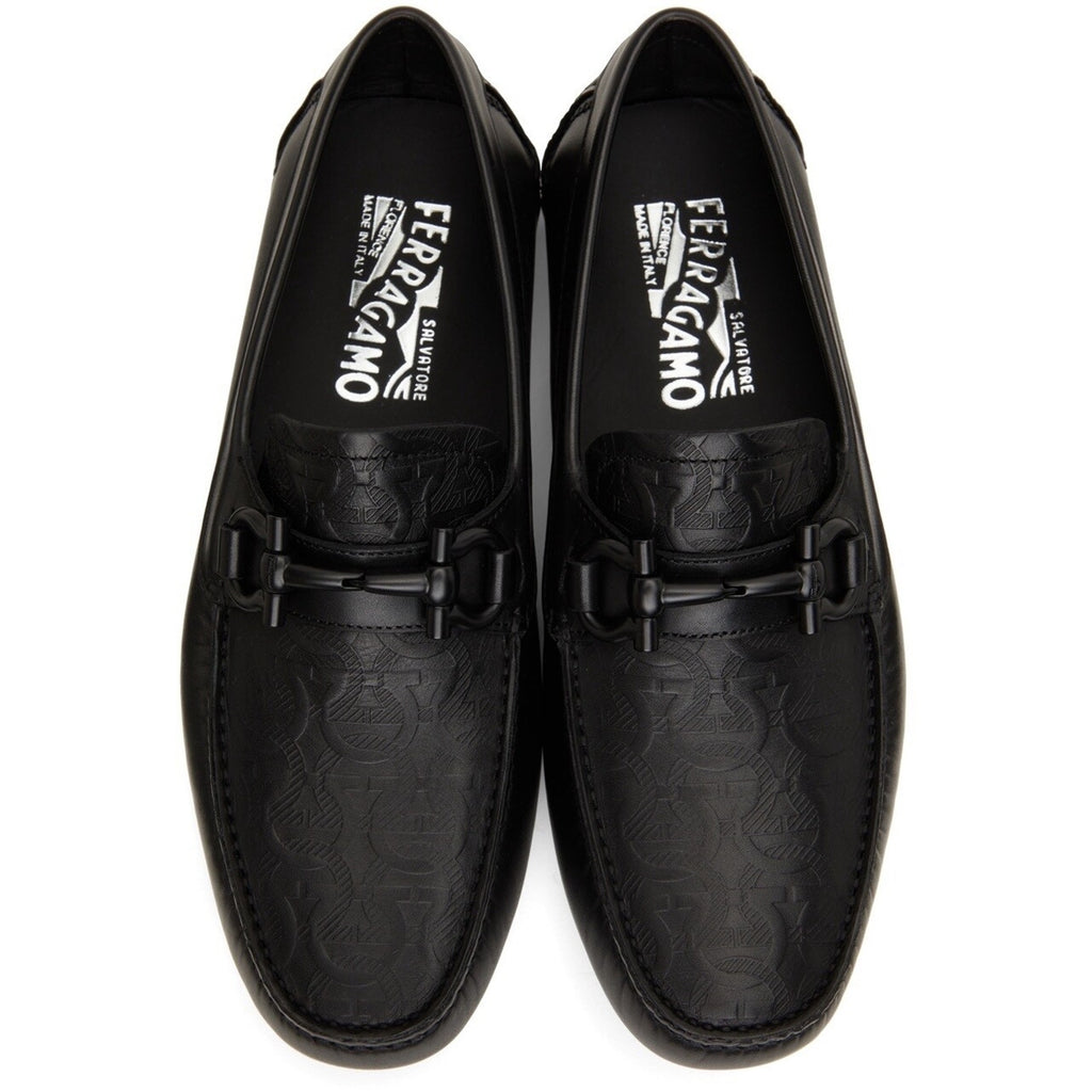 New Salvatore Ferragamo Parigi Black Dark Driver Loafer Leather Box Size 6 EEE