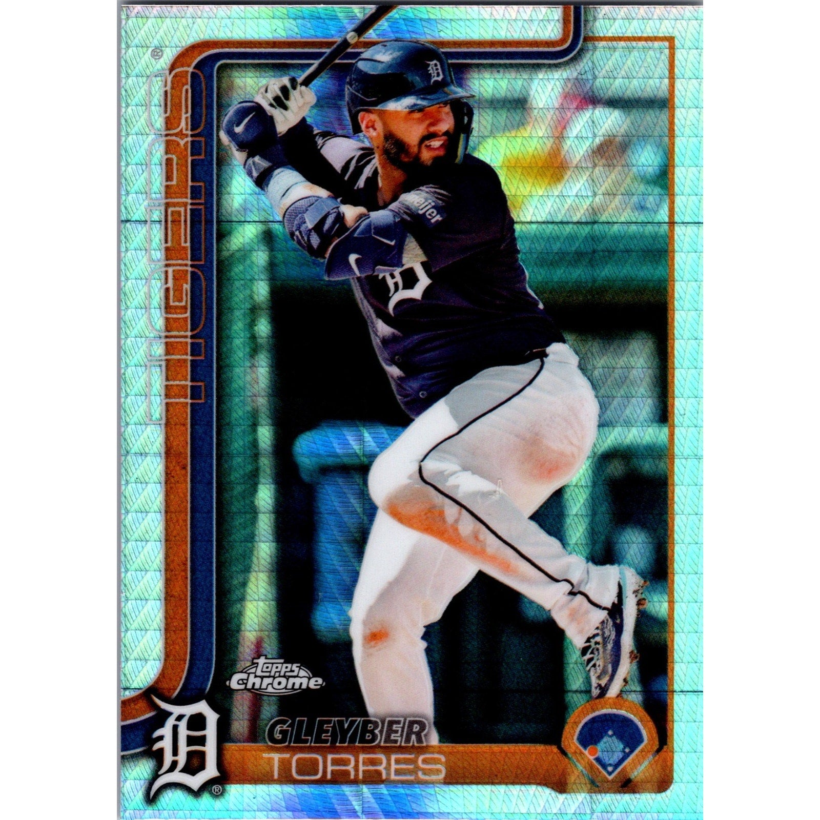 2025 Topps Chrome - #190 Gleyber Torres Prizm REFRACTOR Detroit Tigers