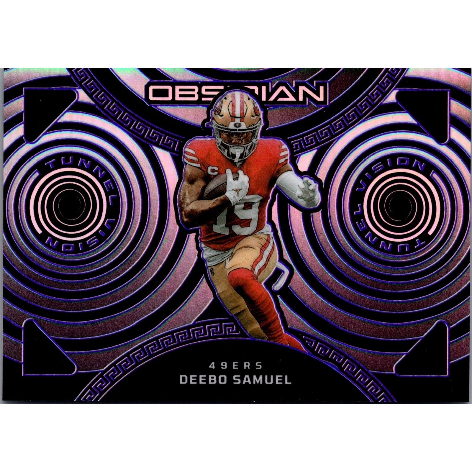 Deebo Samuel 2023 Panini Obsidian Football Tunnel Vision Purple #23 /75