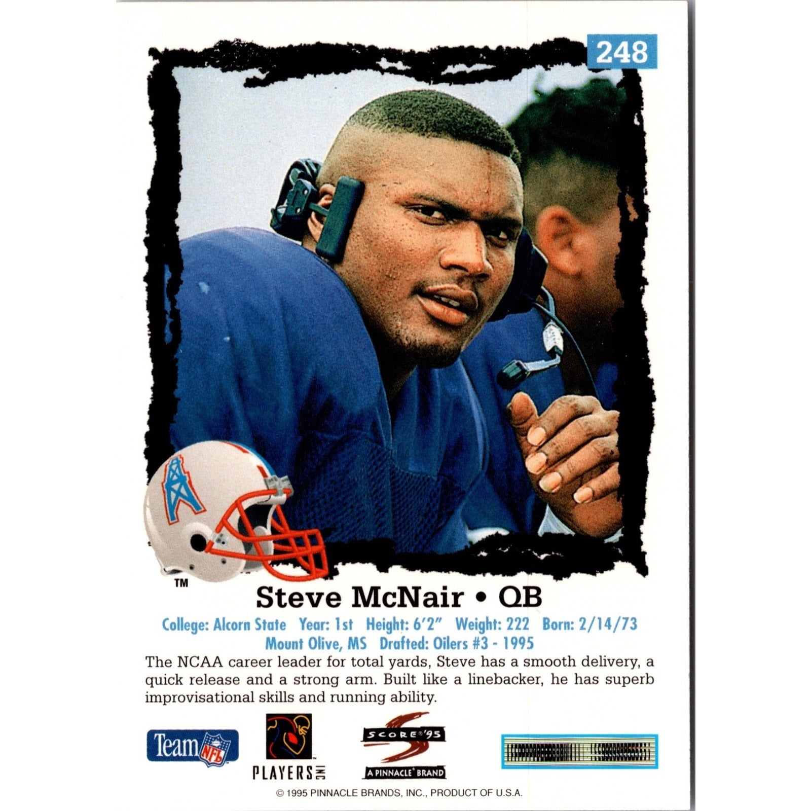 Steve McNair 1995 Score Rookie #248 RC Houston Oilers 276