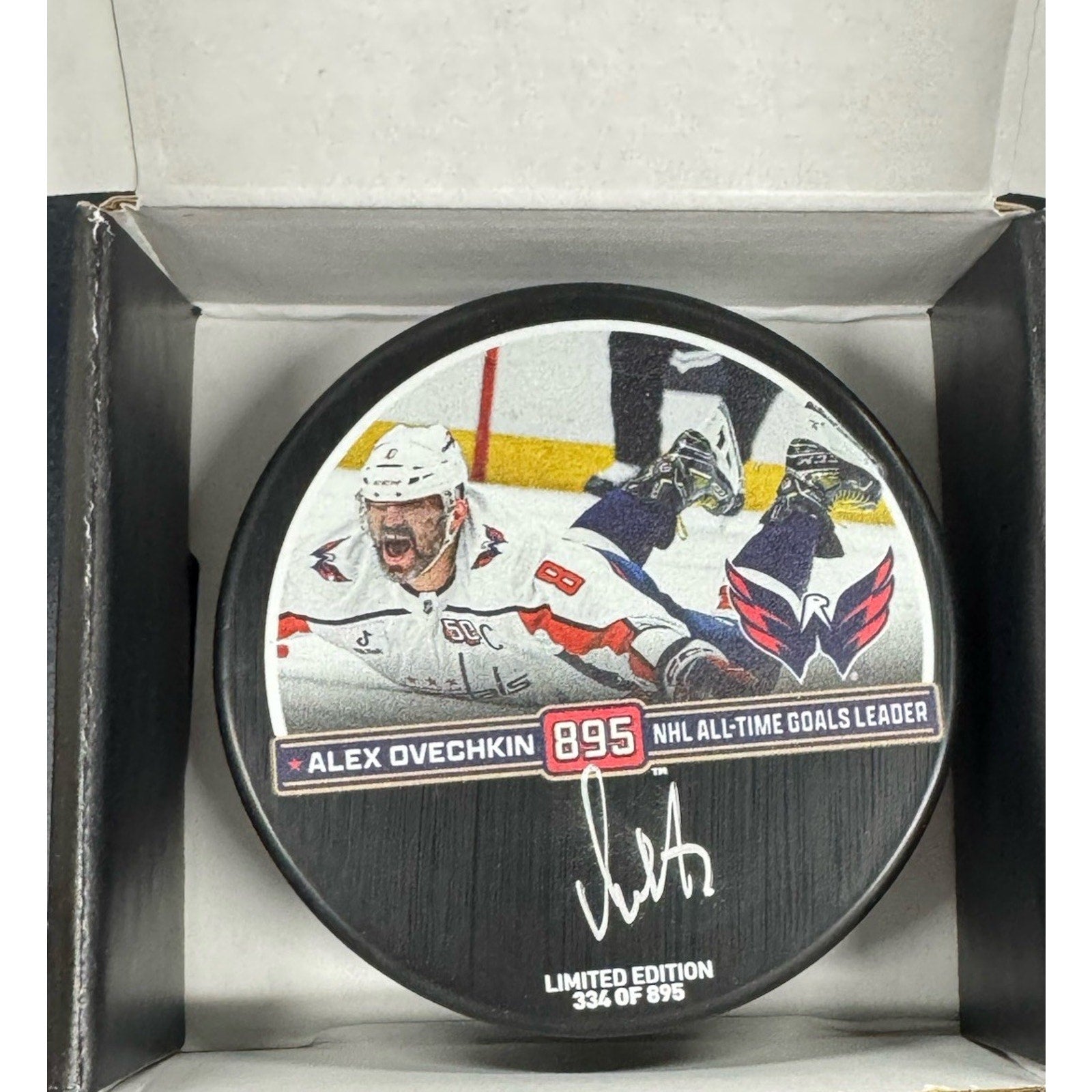 Alex Ovechkin Autographed Fanatics 895 Puck Capitals Limited Edition Auto /895