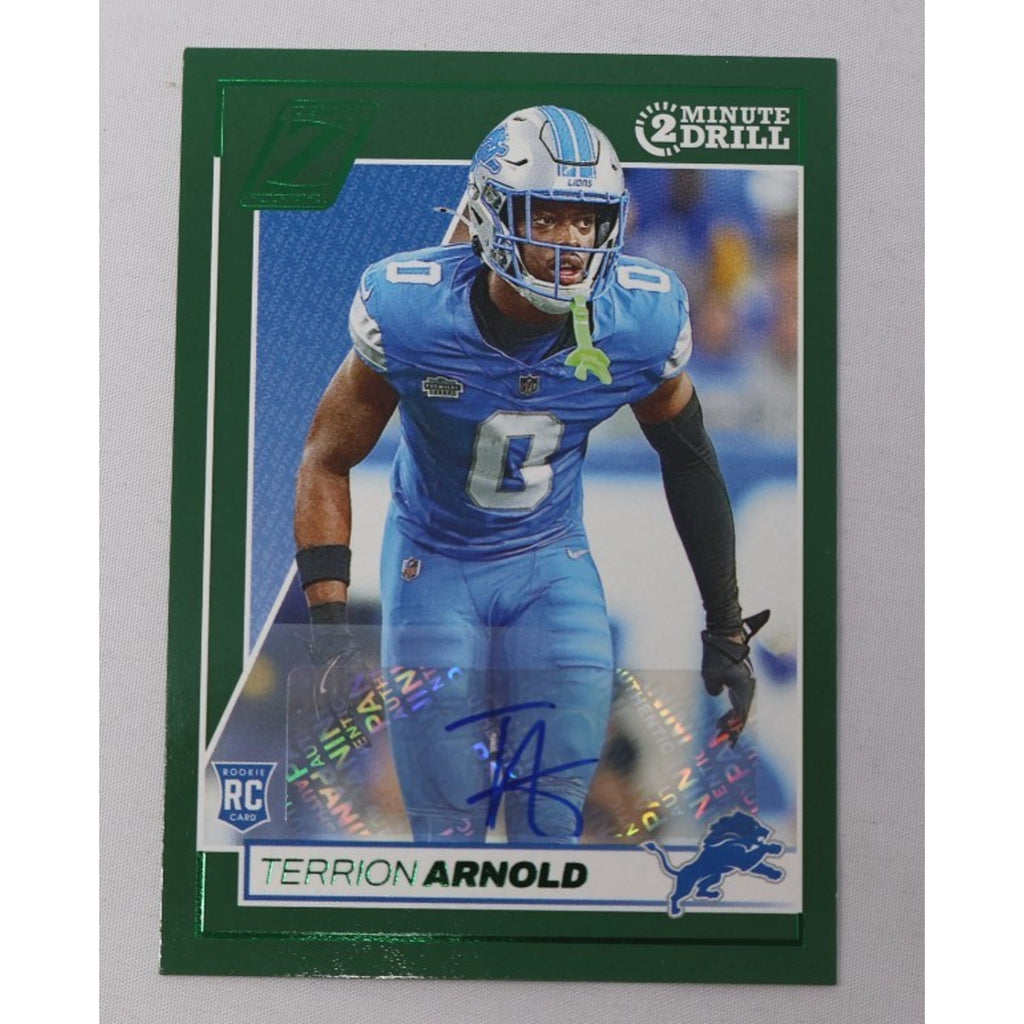 2024 Panini Zenith Terrion Arnold RC Auto Green Two Minute Drill Rookie #190