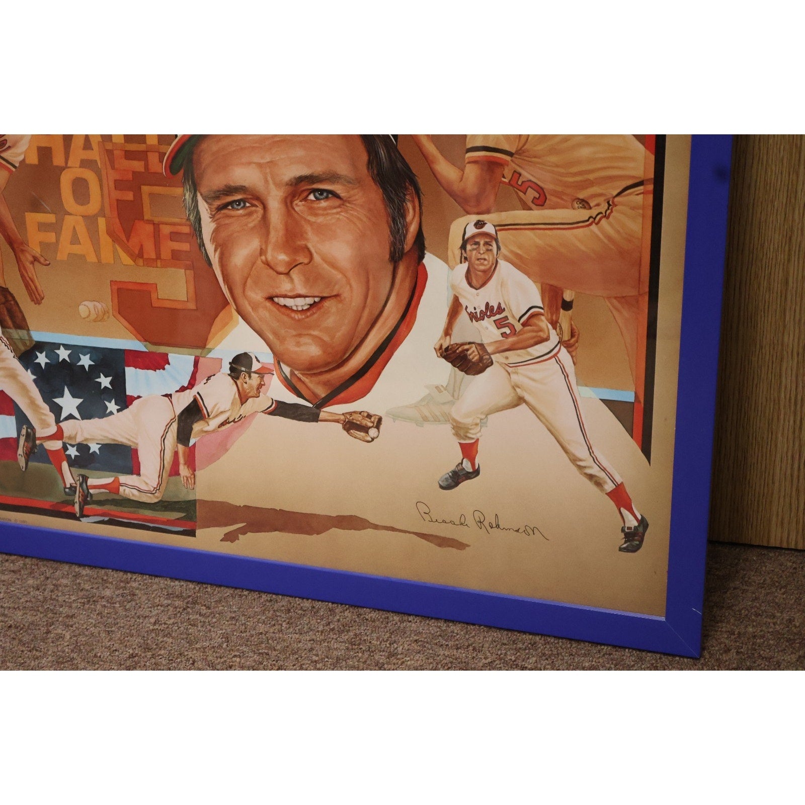 Brooks Robinson 1983 Baltimore Orioles Hall Of Fame Poster Framed 28x21