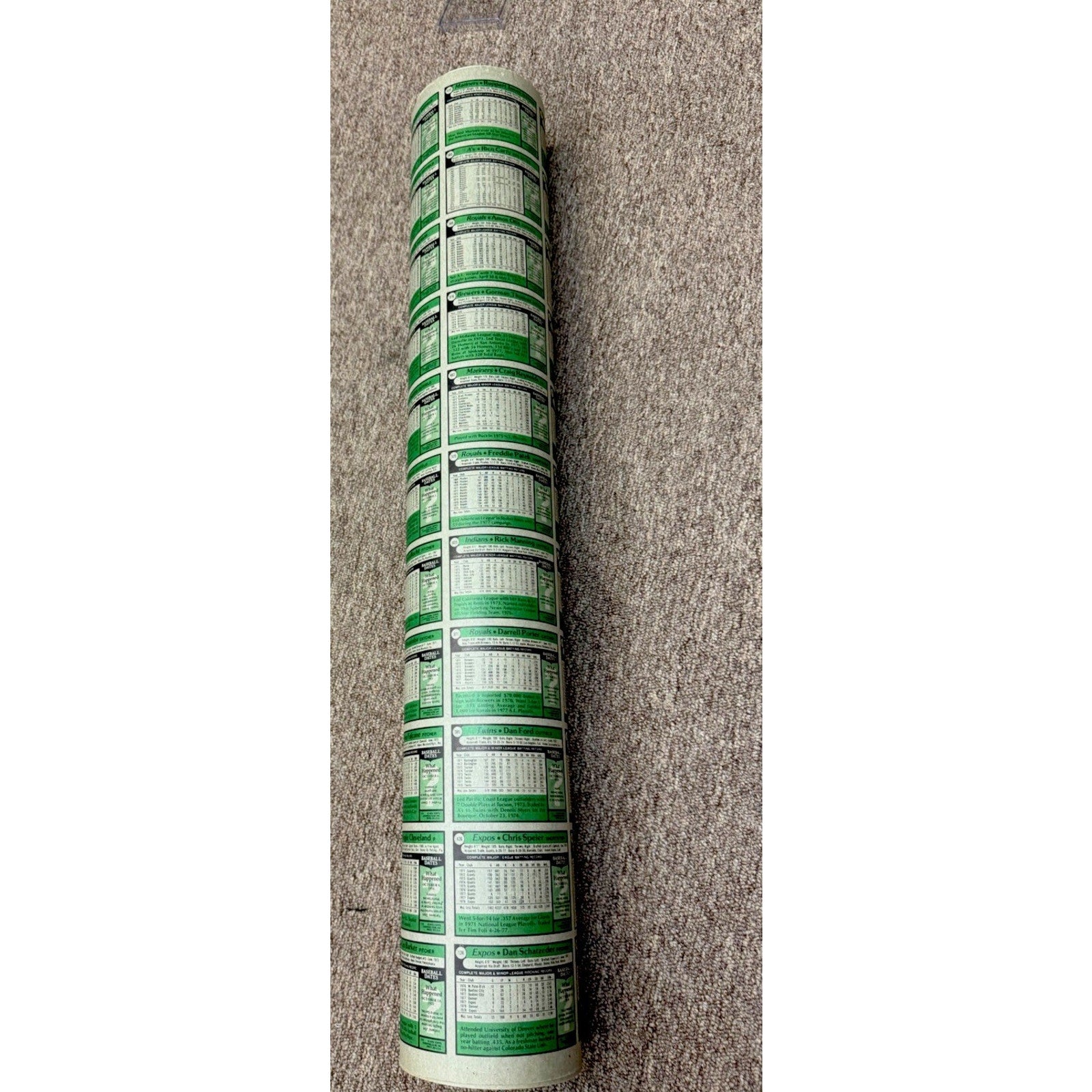 1979 Topps Baseball Card Full Sheet Uncut 144 Cards 12 Rows Roll Vintage