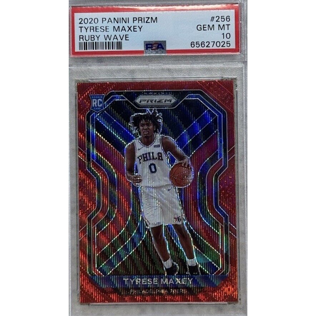 Tyrese Maxey Rookie RC 2020 Prizm Red Ruby Wave Prizm #256 PSA 10 Gem Mint