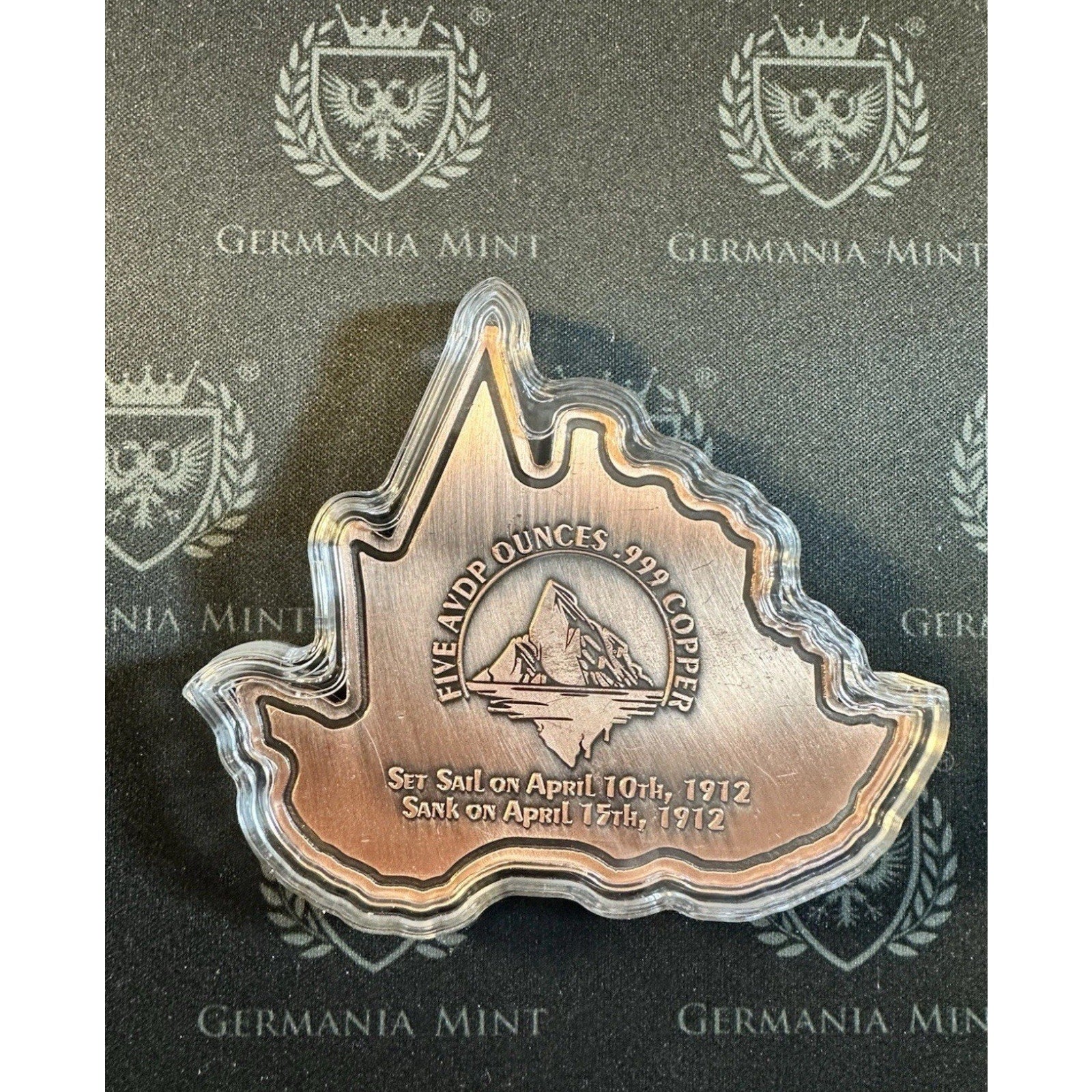 Titanic 2025 5 oz Copper Antiqued & Colored with 3d Effect