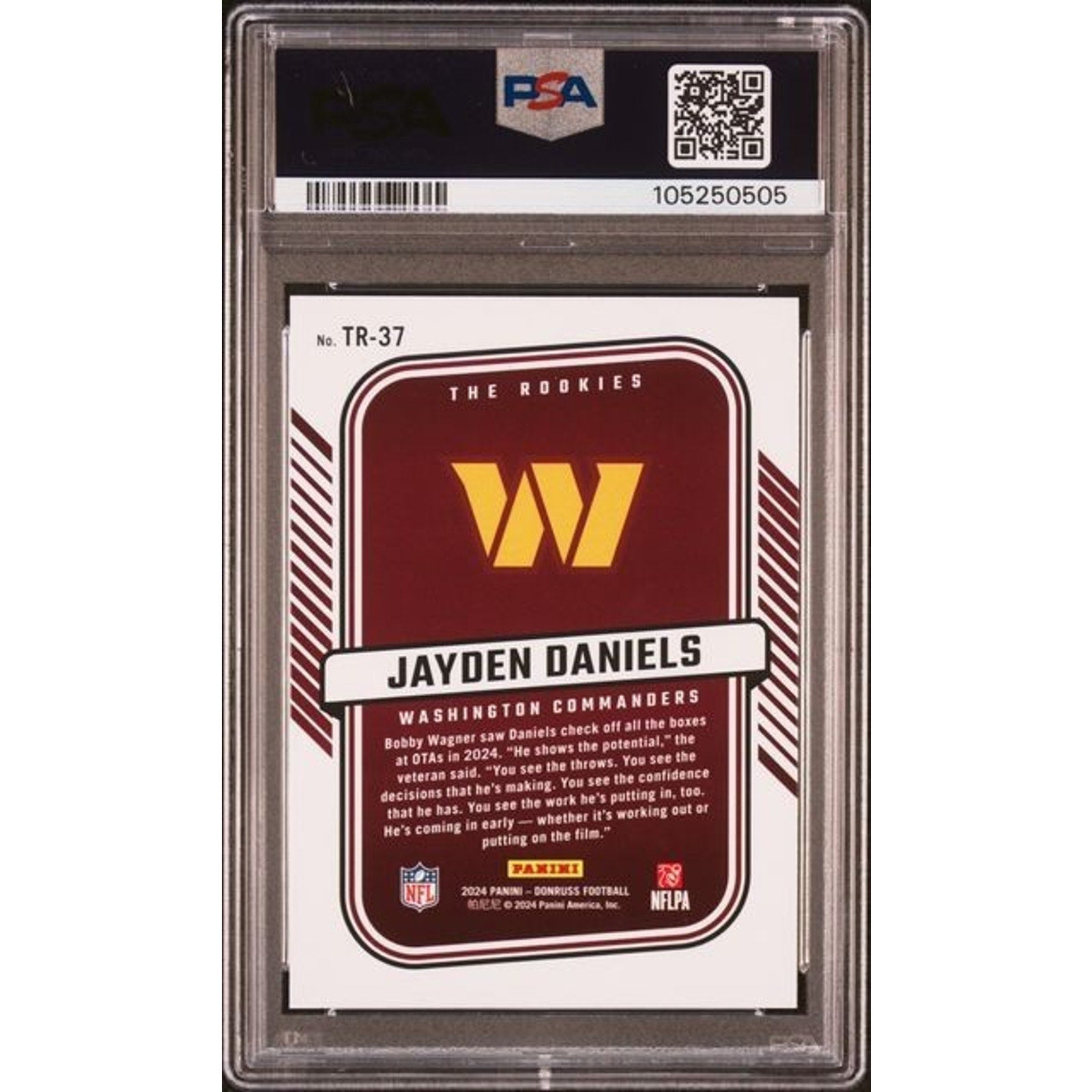 Jayden Daniels 2024 Donruss The Rookies #TR37 PSA 10