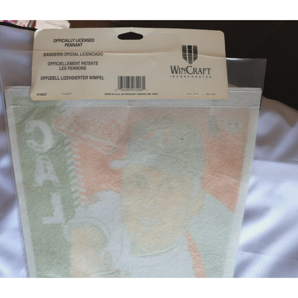 Back packaging label and manufacturer details for WinCraft pennant