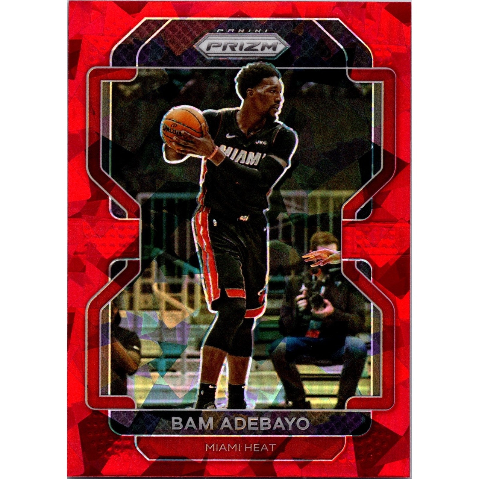 Bam Adebayo 2021-22 Panini Prizm Basketball Cracked Red Ice 228 Miami Heat Mint