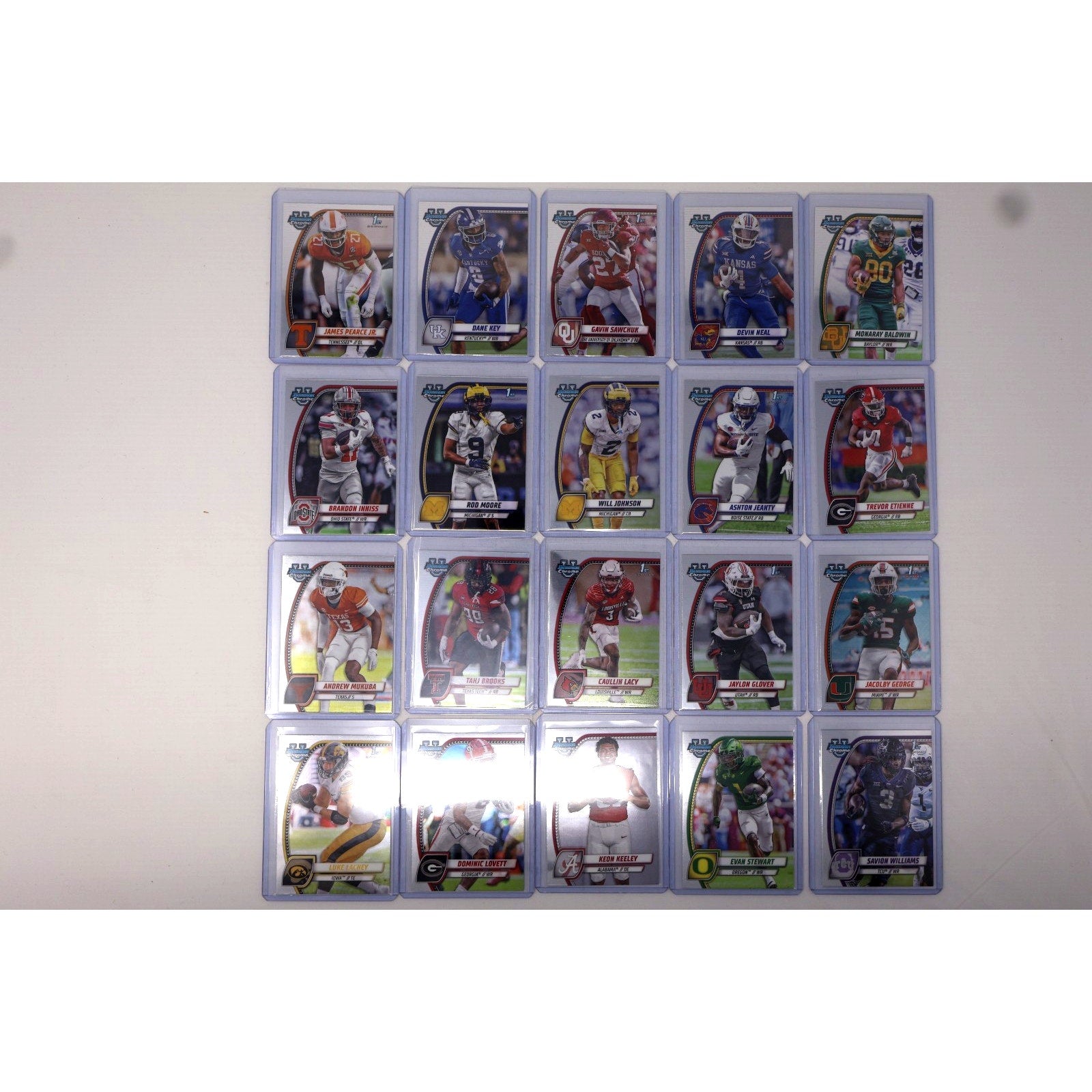 Lot Of 20 For $15 Mint Bowman Chrome U Football Cards Free Shipping Jeanty Lacy