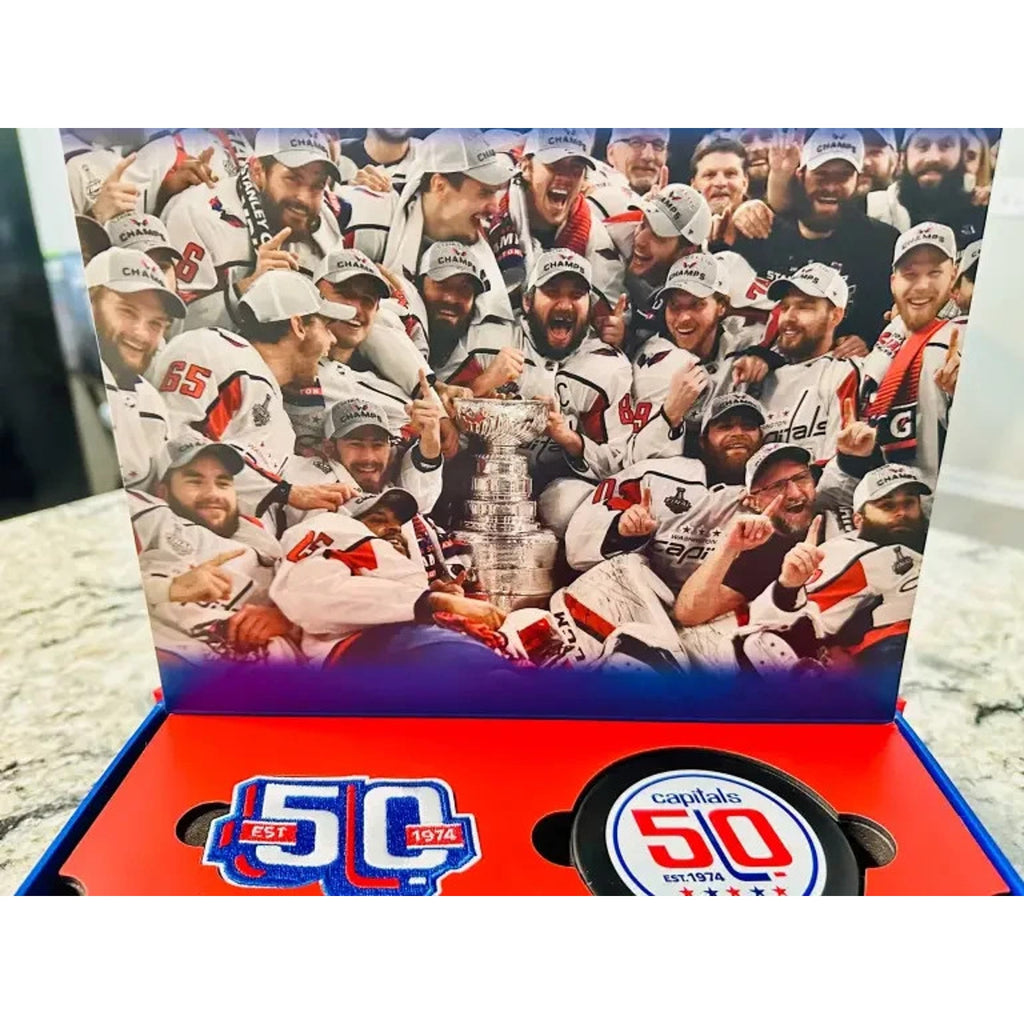 Washington Capitals 50th Anniversary Gift Box Patch Pins Puck Ticket New