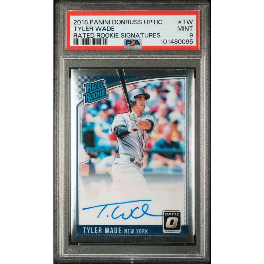 2018 PANINI TYLER WADE DONRUSS OPTIC RATED ROOKIE SIGNATURES TW Yankees PSA 9