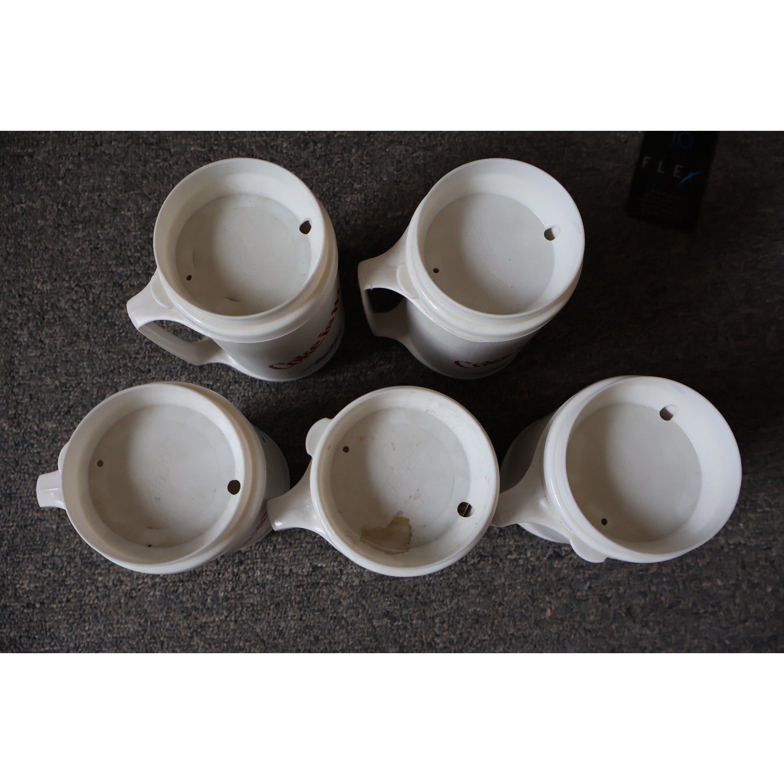 Lot Of 5 Washington Capitals Vintage 1984 10th Anniversary Plastic Mugs W/ Cover