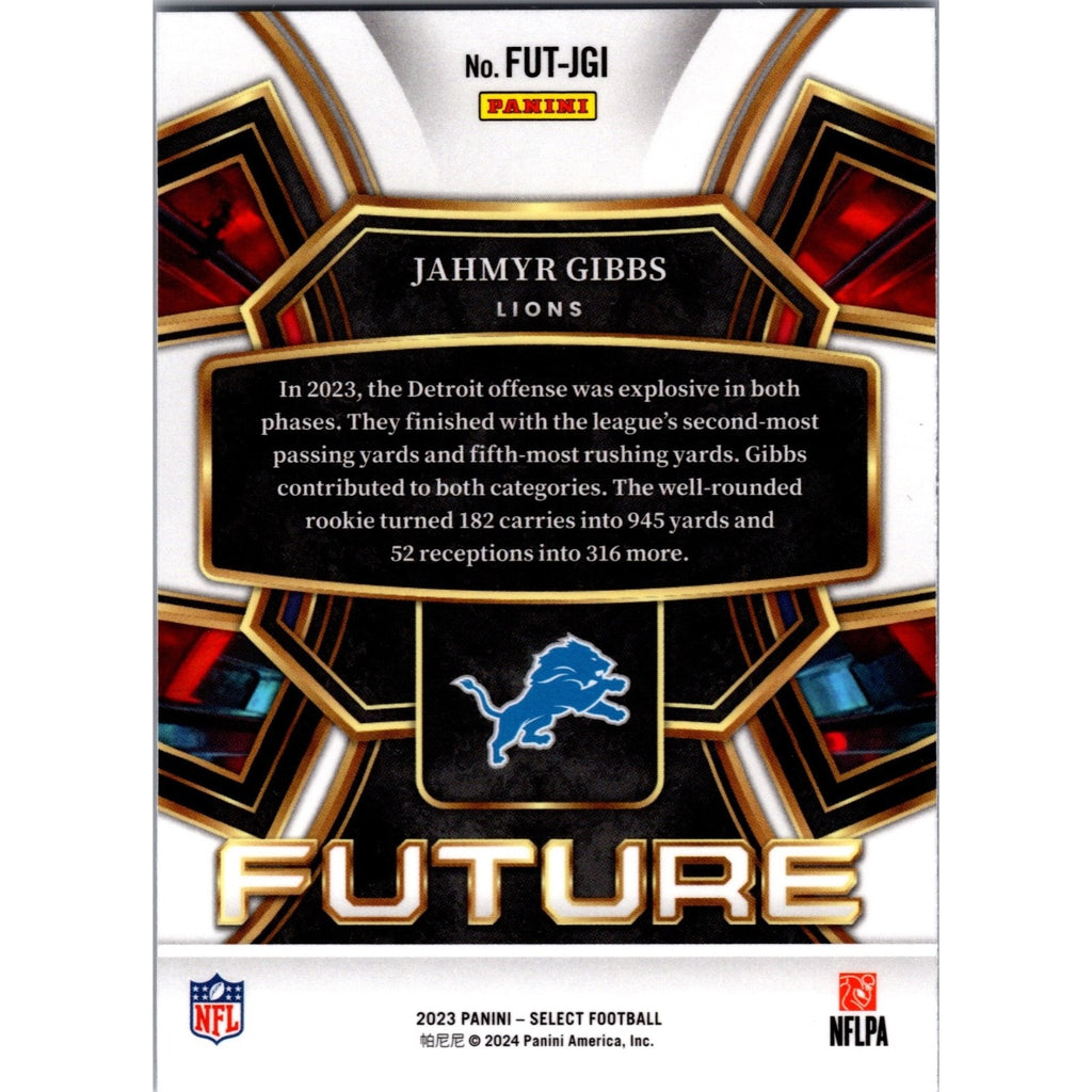 Jahmyr Gibbs 2023 Panini Select Select Future #FUT-JGI Rookie Detroit Lions Mint