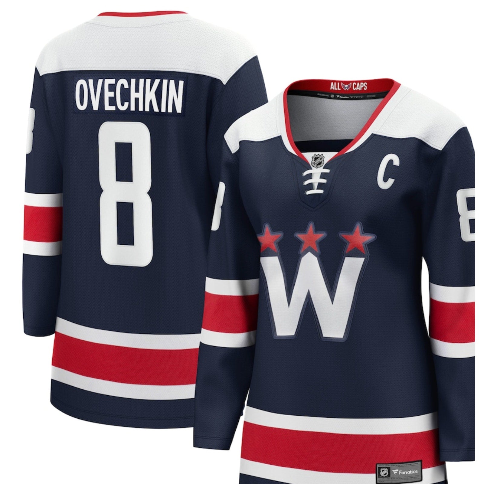 Ovechkin Washington Capitals Fanatics Alternate Women’s Jersey Navy New Small