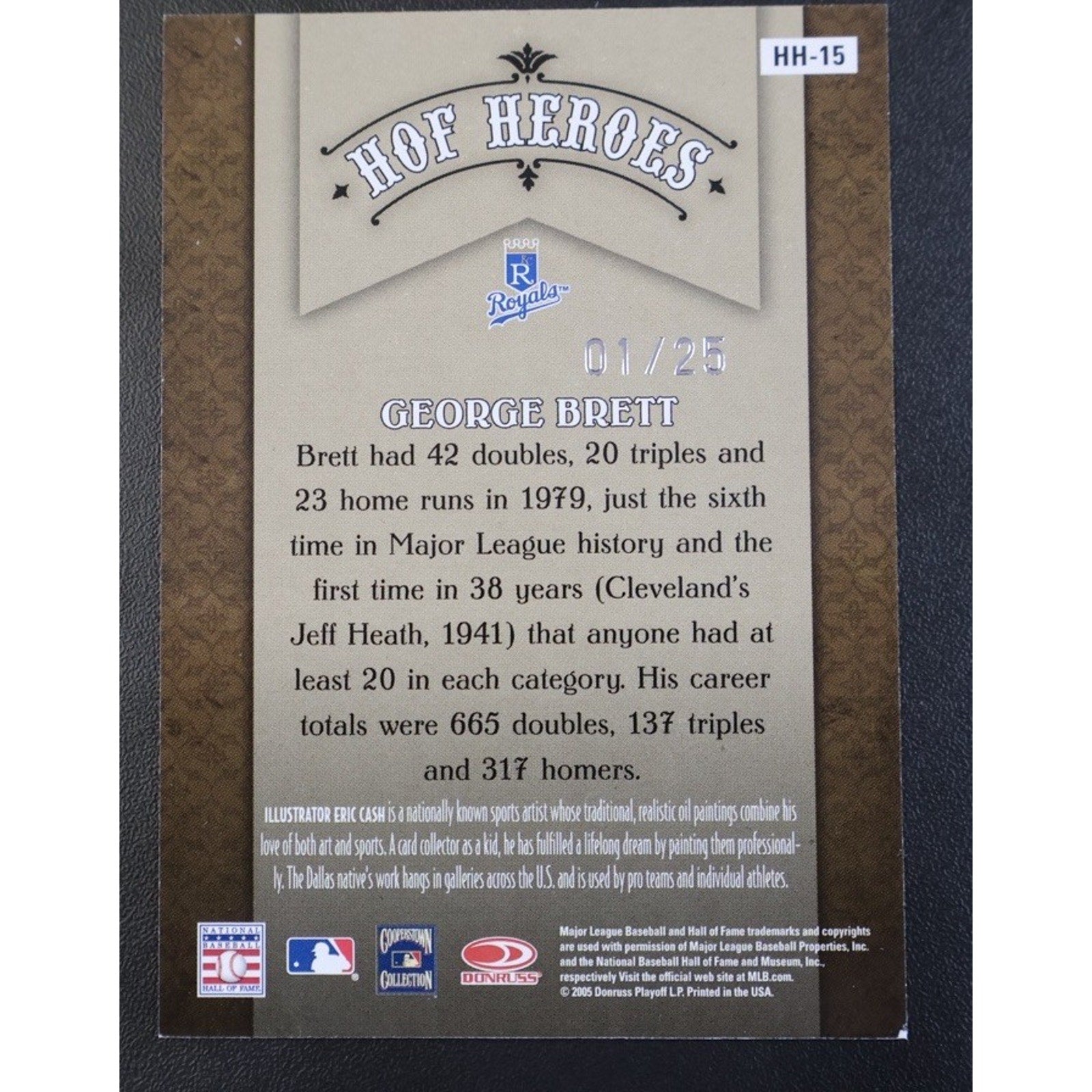 2005 DONRUSS GEORGE BRETT HOF HEROES #HH-15 1/25 Black Framed Diamond Kings