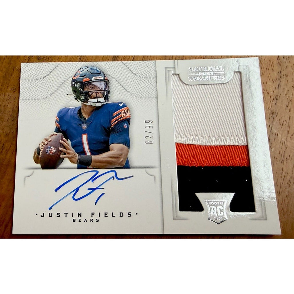 2021 Justin Fields National Treasures RPA Rookie Patch Auto /99 Clean Mint