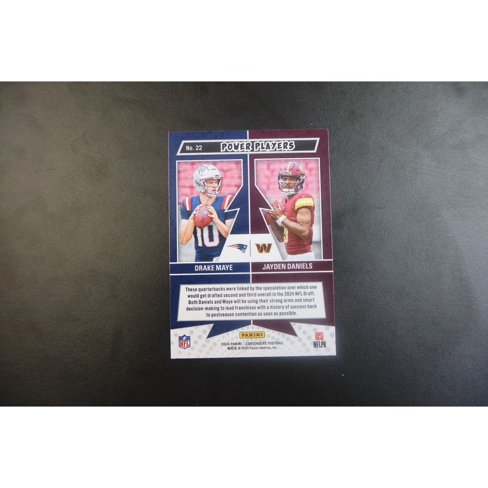 DRAKE MAYE / JAYDEN DANIELS 2024 Panini Contenders Power Players ROOKIE (RC) #22