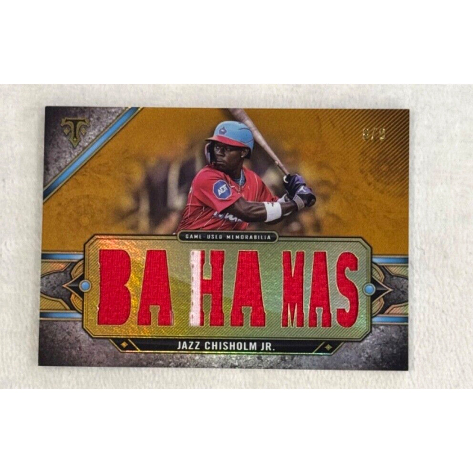 2024 Topps Triple Threads Jazz Chisholm Jr. Bahamas Relic Card /9 #TTR-JAZ2