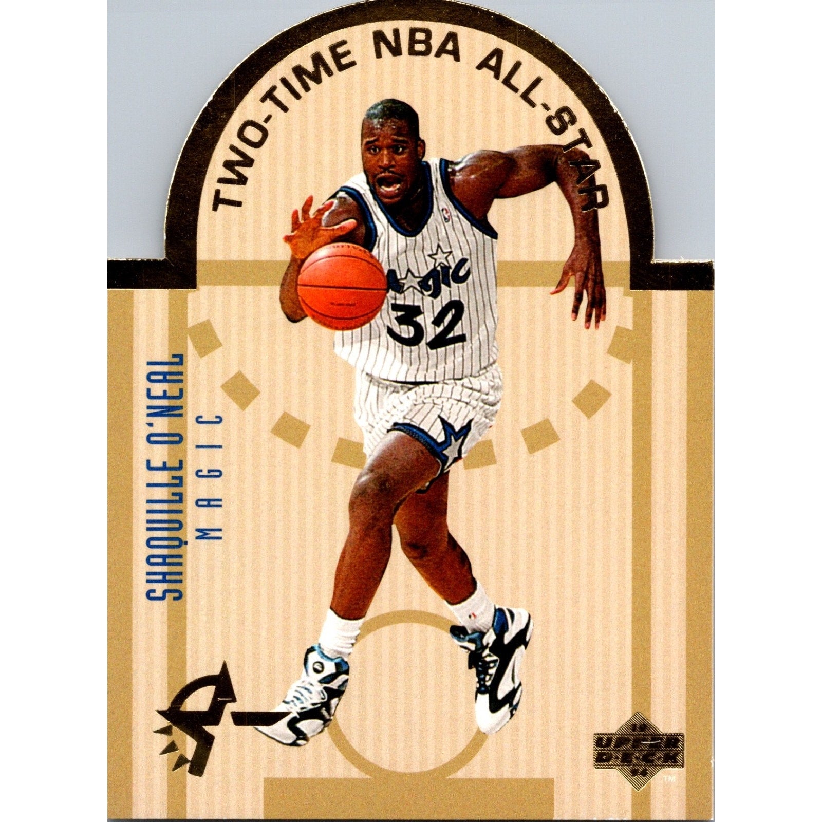 1994 UPPER DECK SHAQUILLE O'NEAL TWO TIME ALL STAR DIE CUT GOLD FOIL #E13 NM