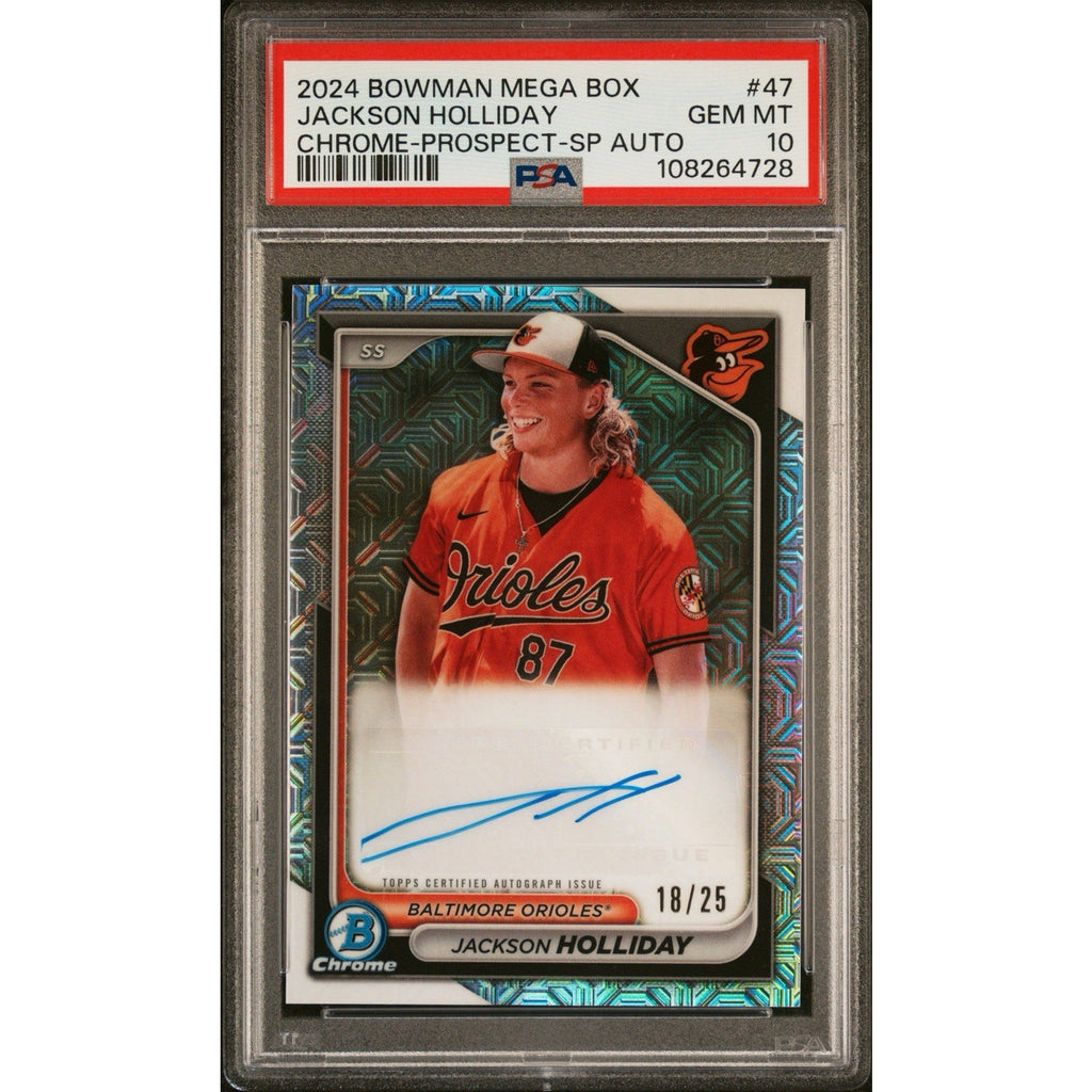 2024 Bowman Mega Box #BCP-47 Jackson Holliday Image Variation Auto /25 PSA 10