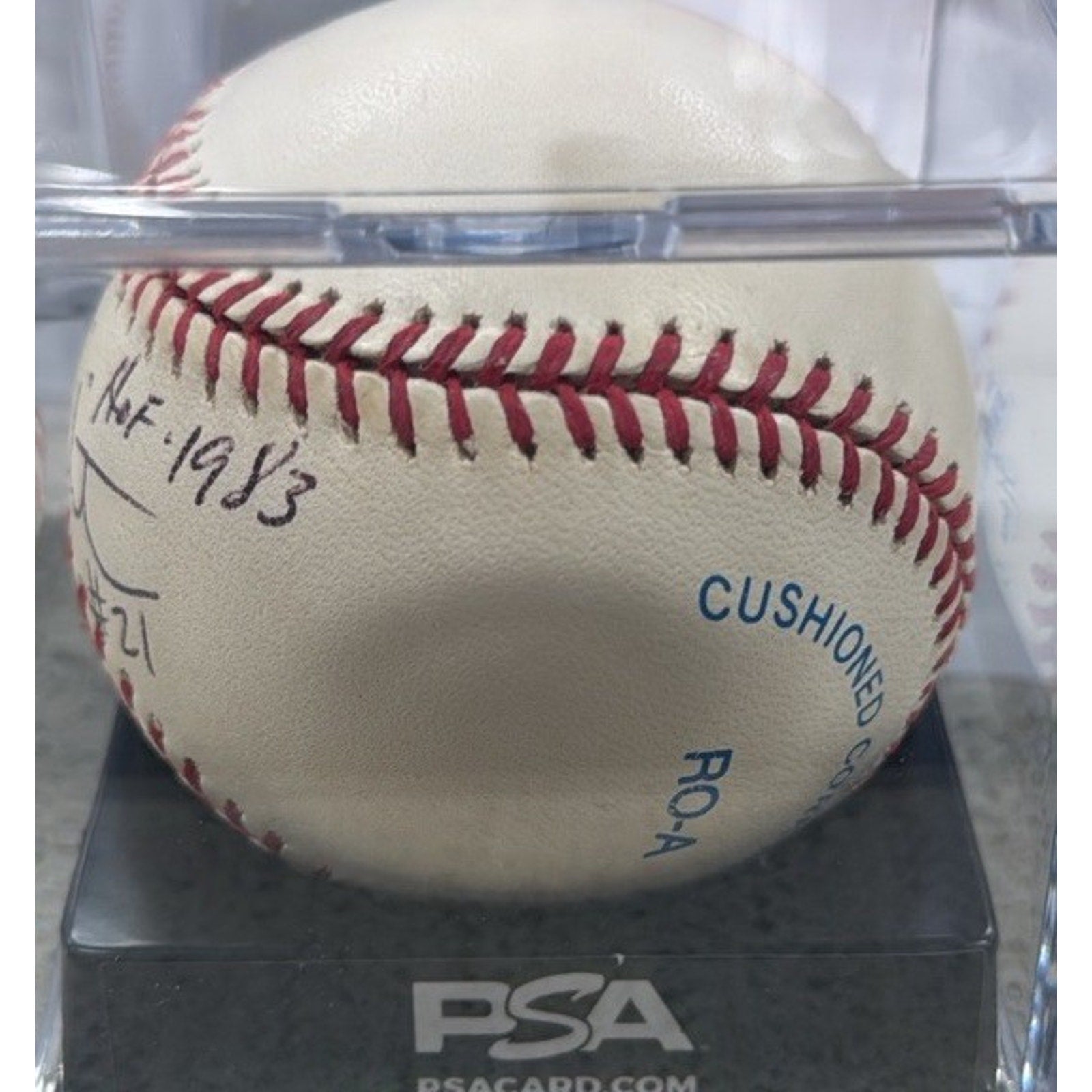 Mario Lemieux Stan Makita Signed Baseball Inscription HOF 1983 #21 PSA Certified