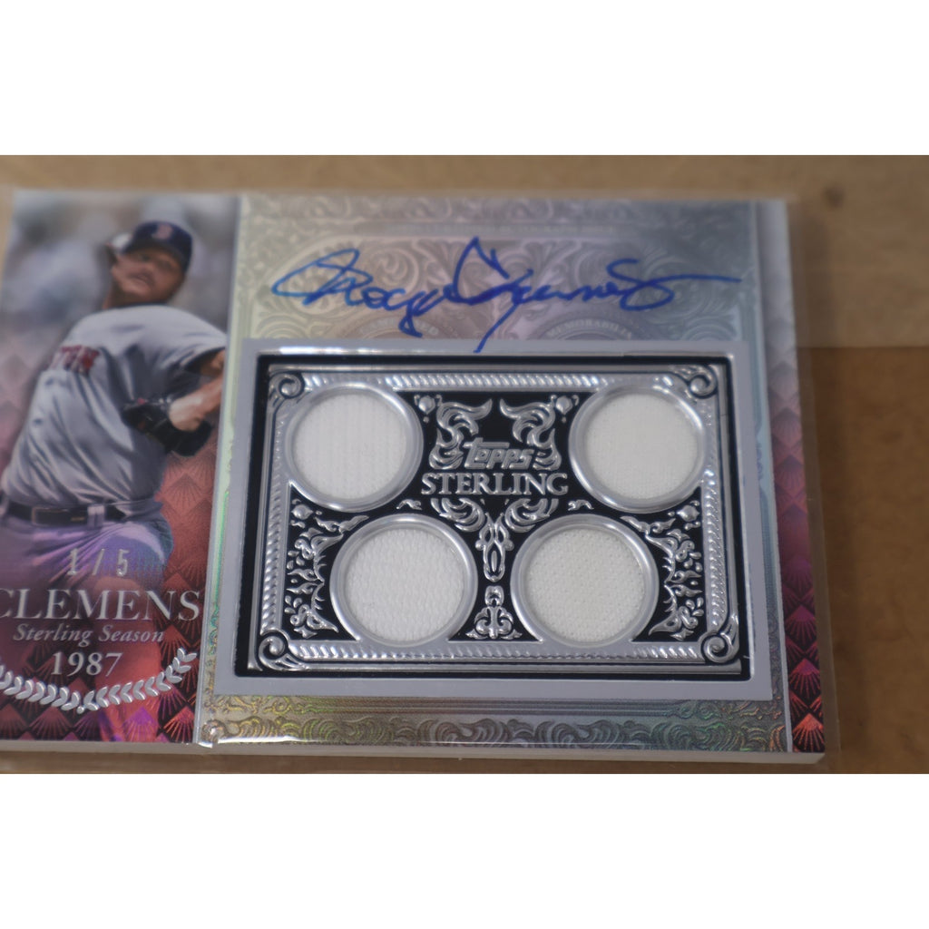 Roger Clemens Topps Sterling Season 1987 Silver Patch Card Auto 1/5 #SSAR-RCL