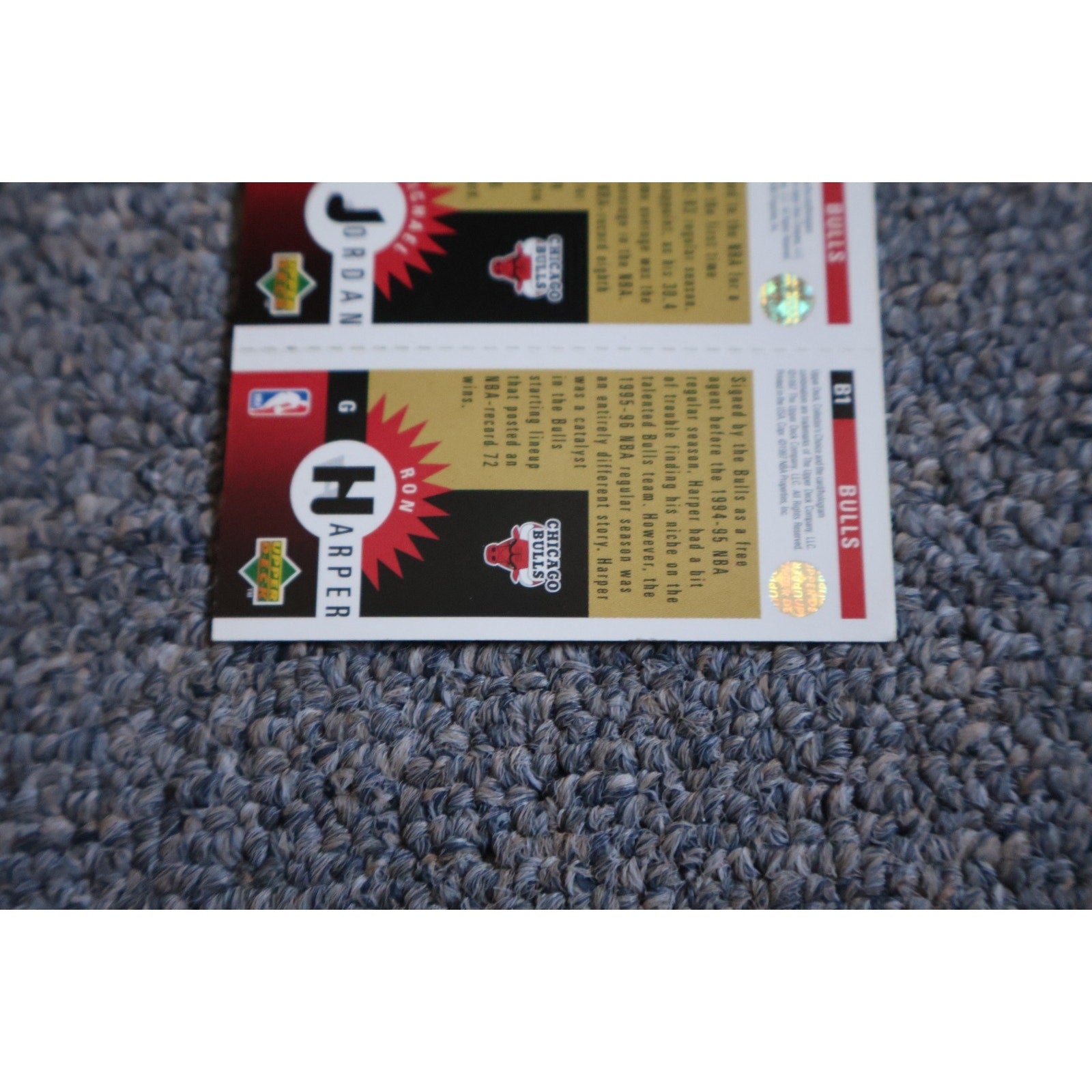 1997 Upper Deck Triple Gold #B1 Michael Jordan, Steve Kerr, Ron Harper Bulls NM