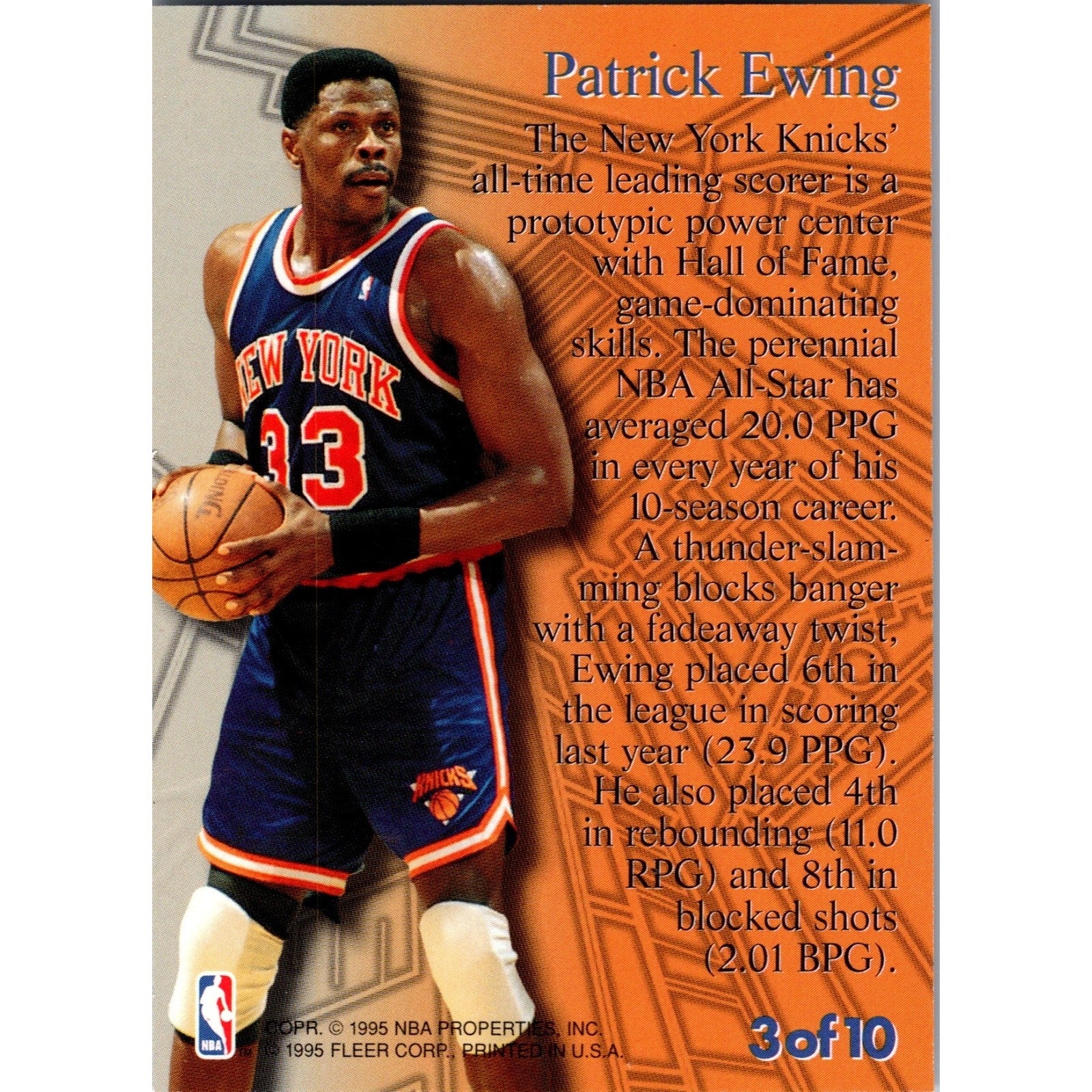 Lot Of 2 Patrick Ewing Inserts Fleer Metal Steel Tower/SP Die Cut 1996 All Stars