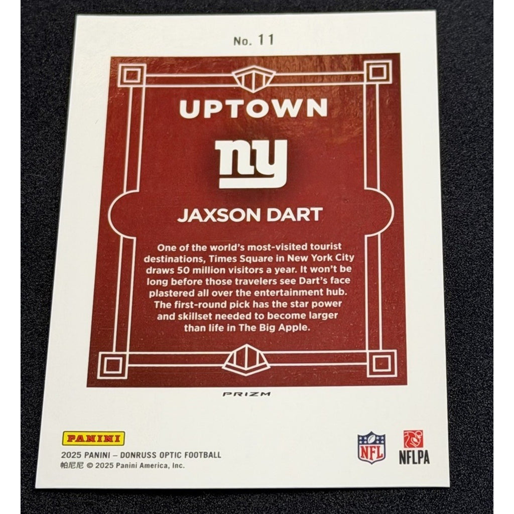 2025 Panini Donruss Optic Uptown Jaxson Dart #11 Rookie RC NY Giants Football