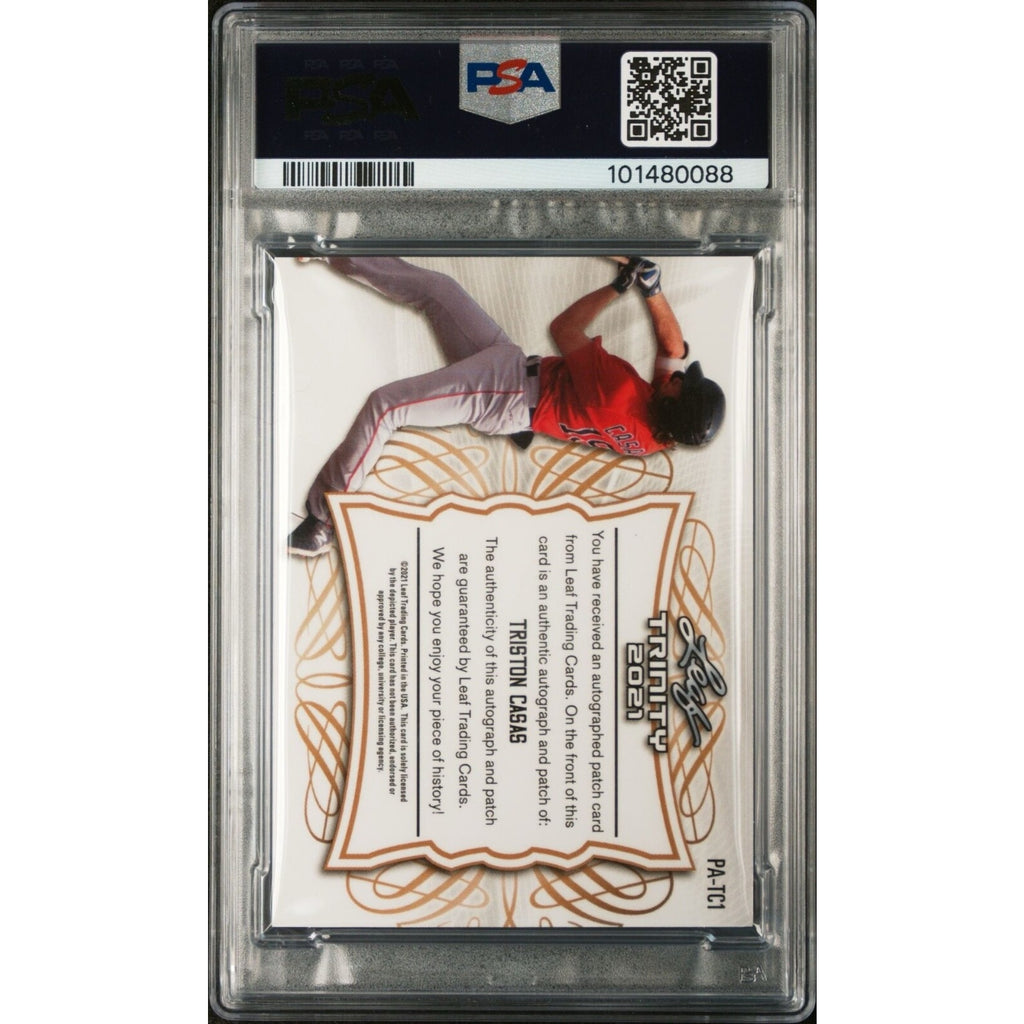 2021 LEAF TRINITY PATCH AUTOGRAPH TC1 TRISTON CASAS Red Sox PSA 10 POP 1 RPA RC