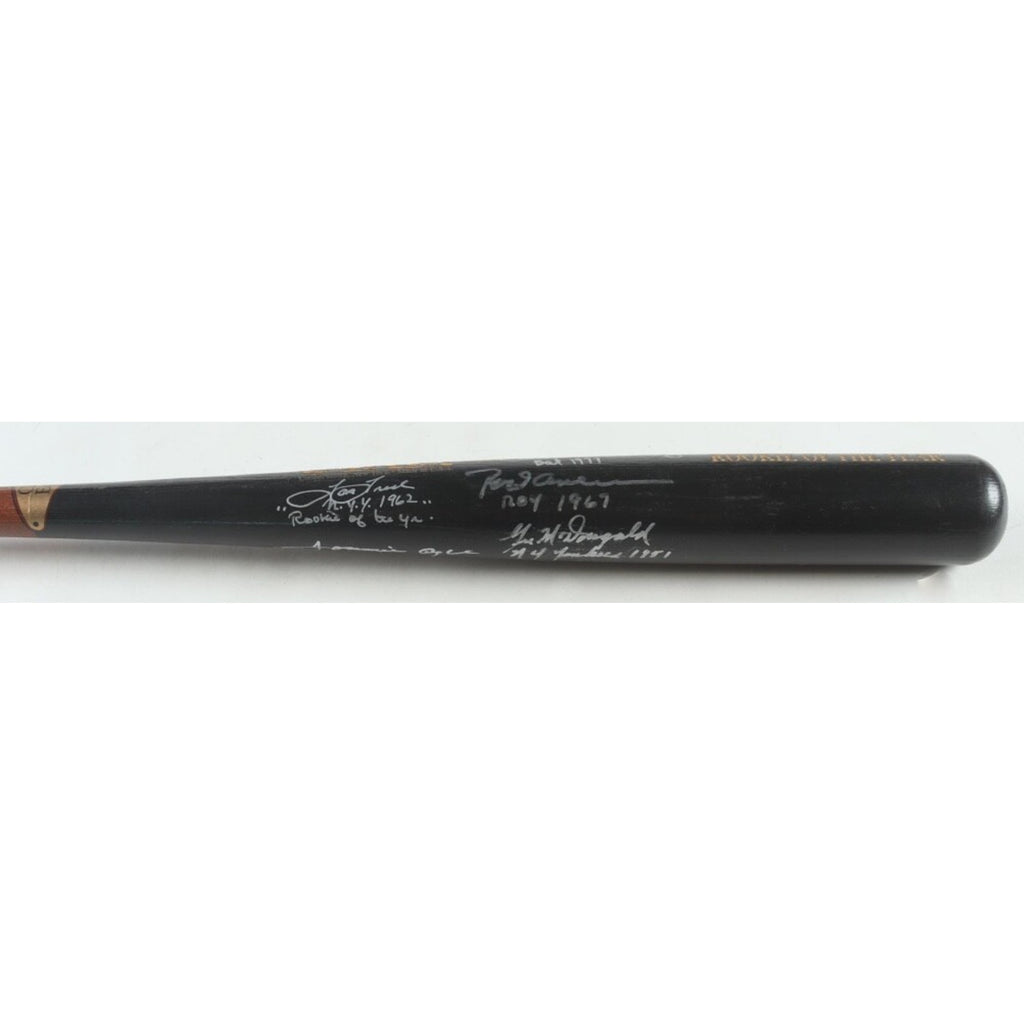 Rod Carew Eddie Murray 5 Auto ROY Cooperstown Baseball Bat Signed Inscrip JSA