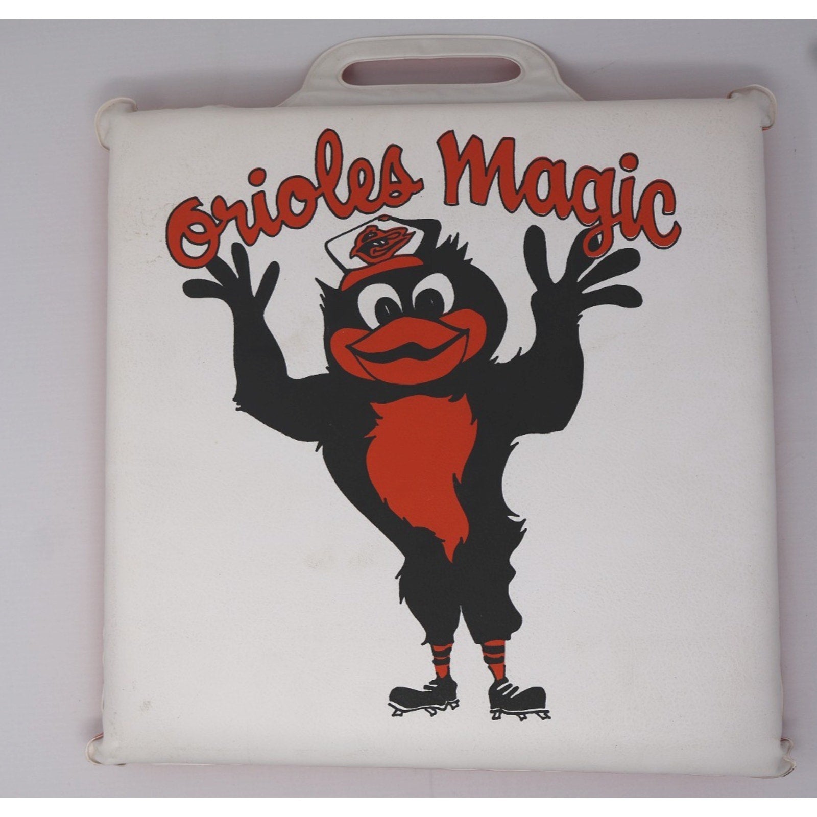 Baltimore Orioles Vintage Esskay Seat Cushion Orioles Magic 12x12" With Handle