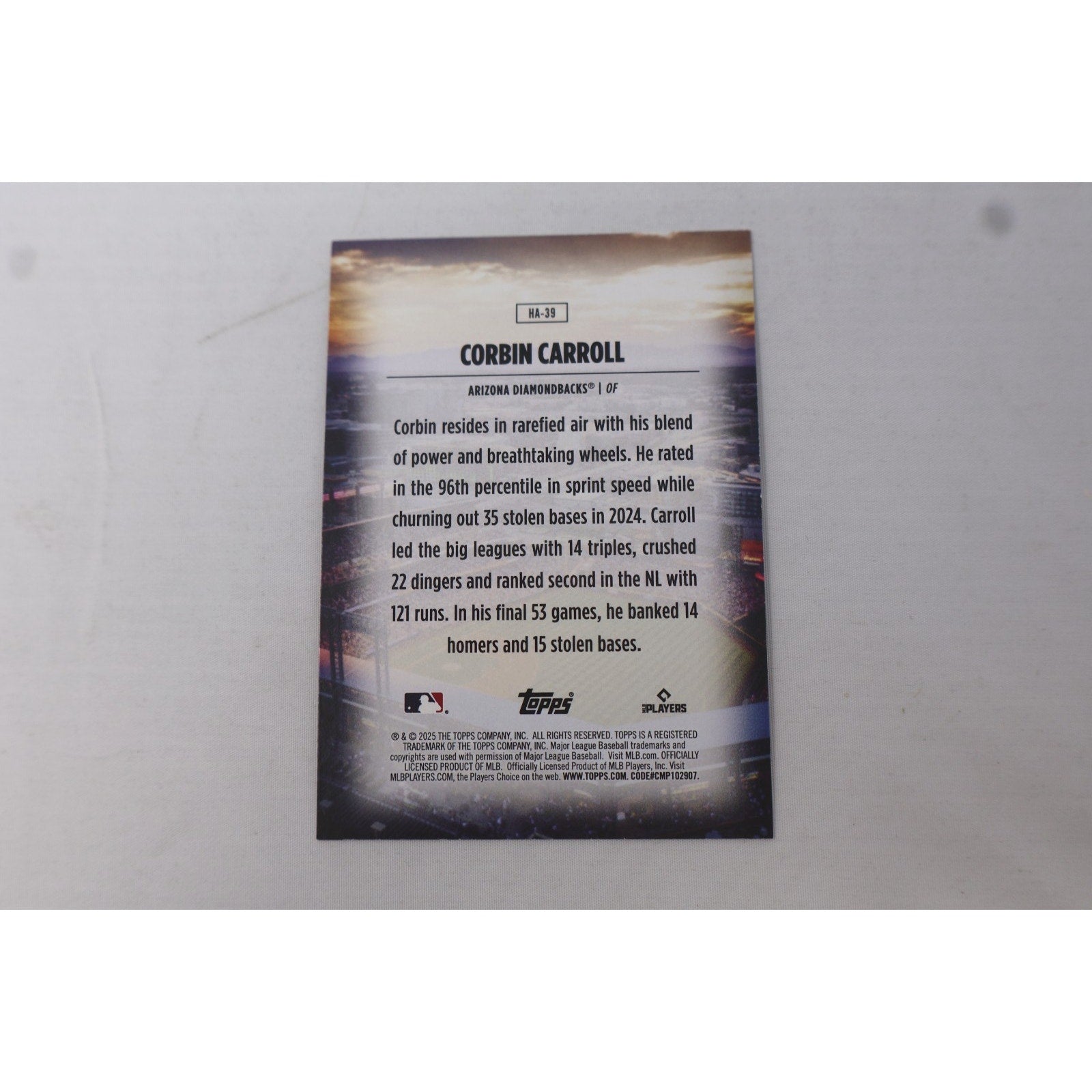 Corbin Carroll 2025 Topps Home Field Advantage HA-39